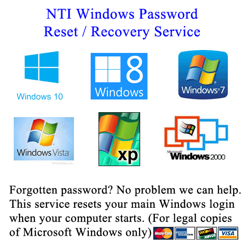 Windows Password Reset Tool NTI