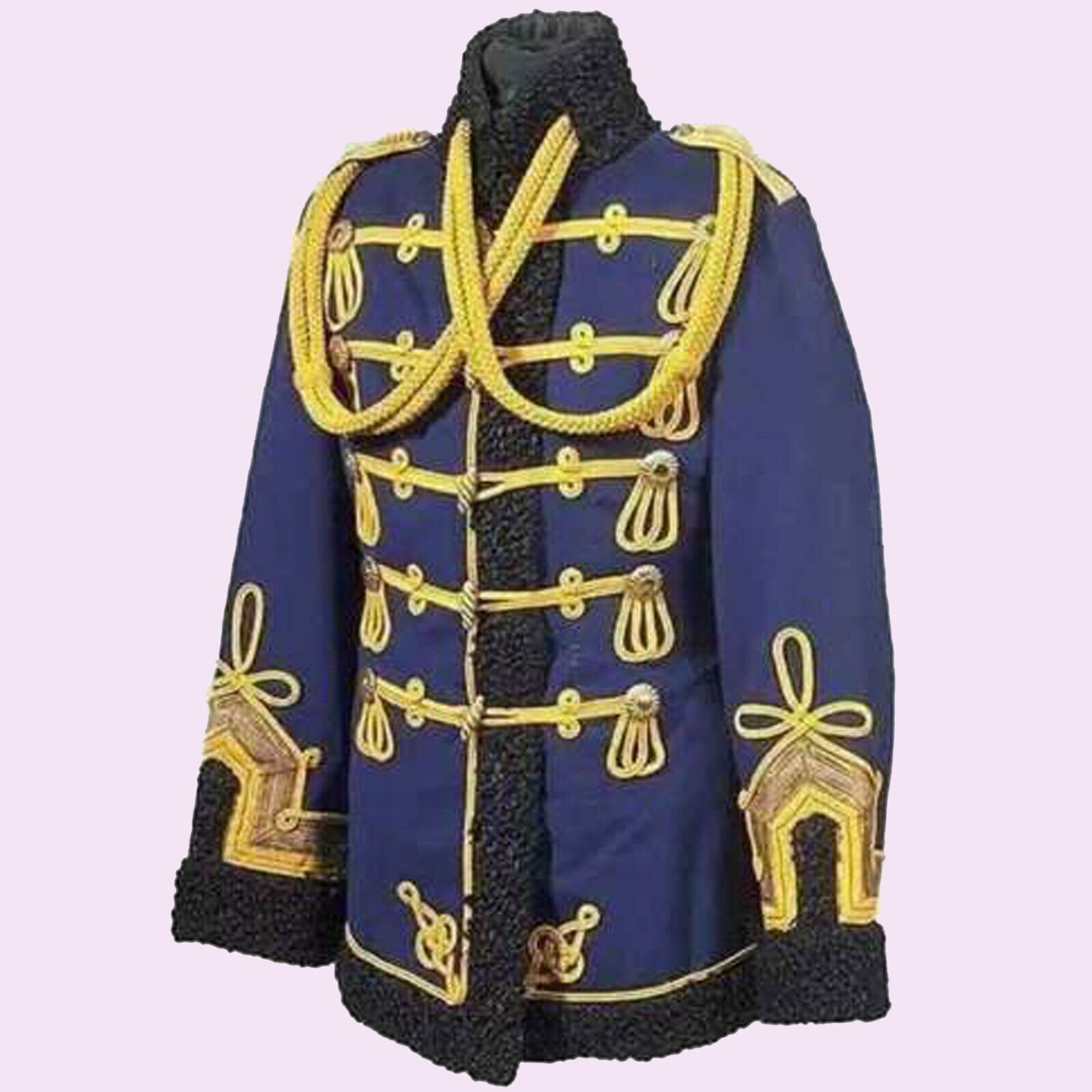 New Blue General Hussar Officers Braiding Wool Jacket
