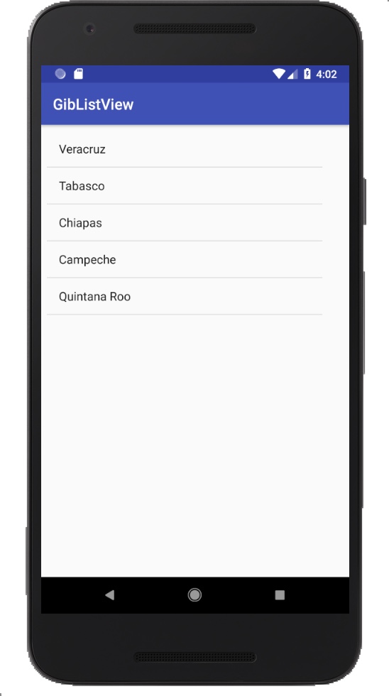 Uso de un ListView en Android para mostrar una lista de datos