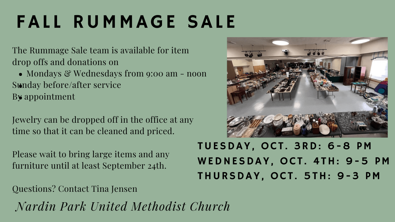 Fall Rummage Sale • Nardin Park Church