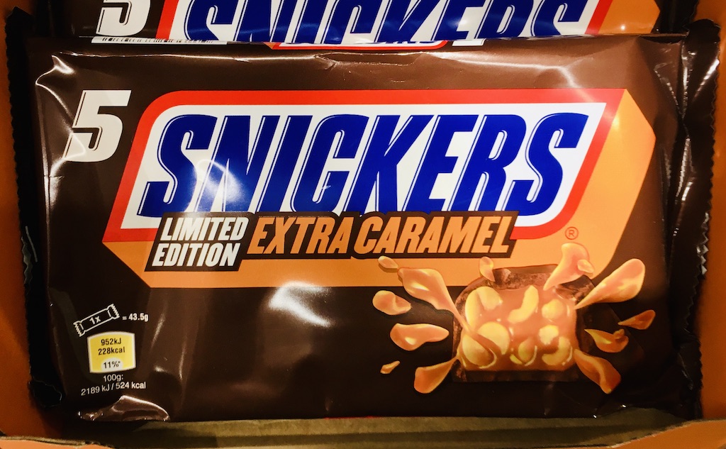 Mars Snickers Extra Caramel Limited Edition das