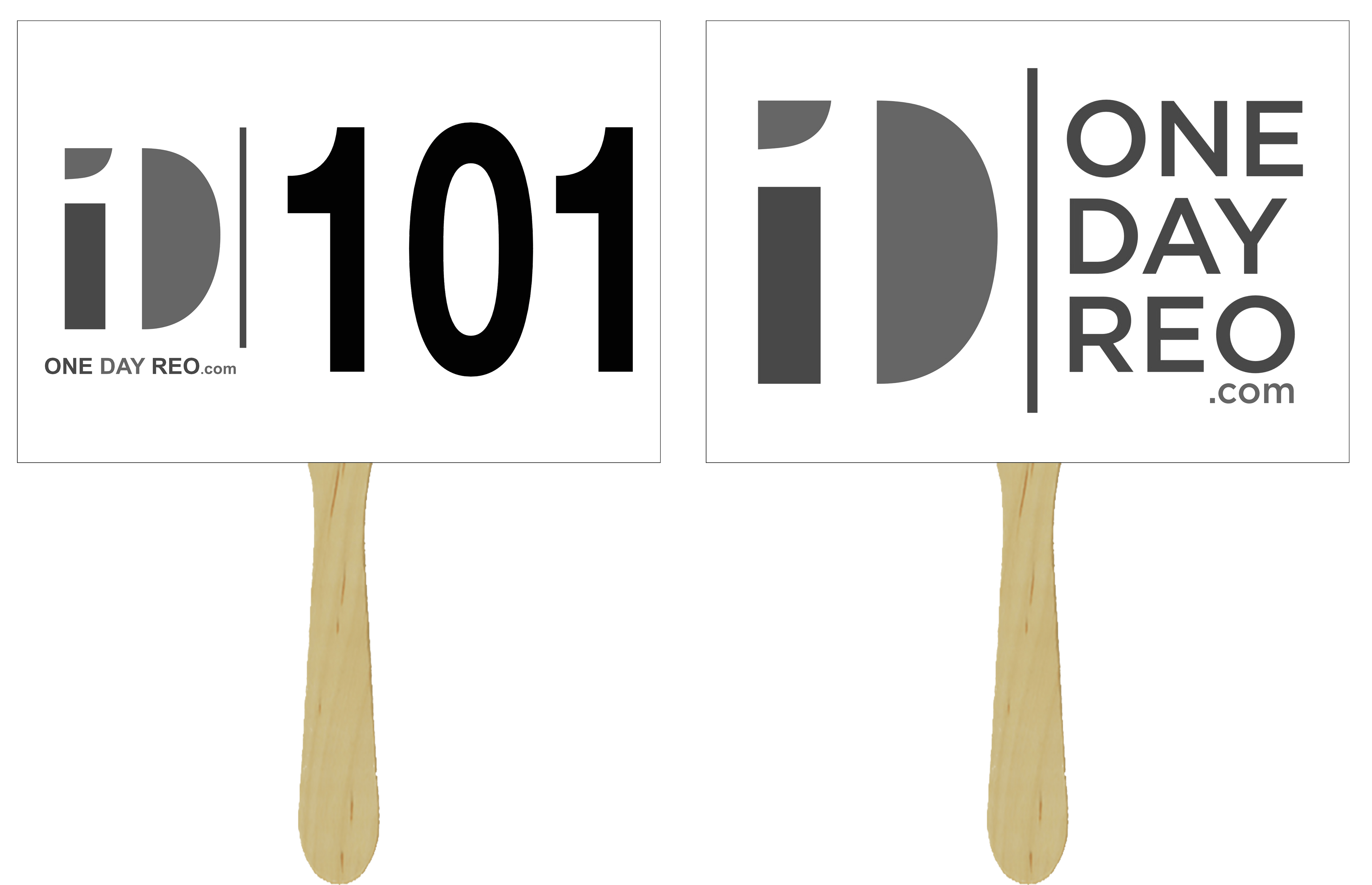 Custom Double Sided Bid Paddles B&W