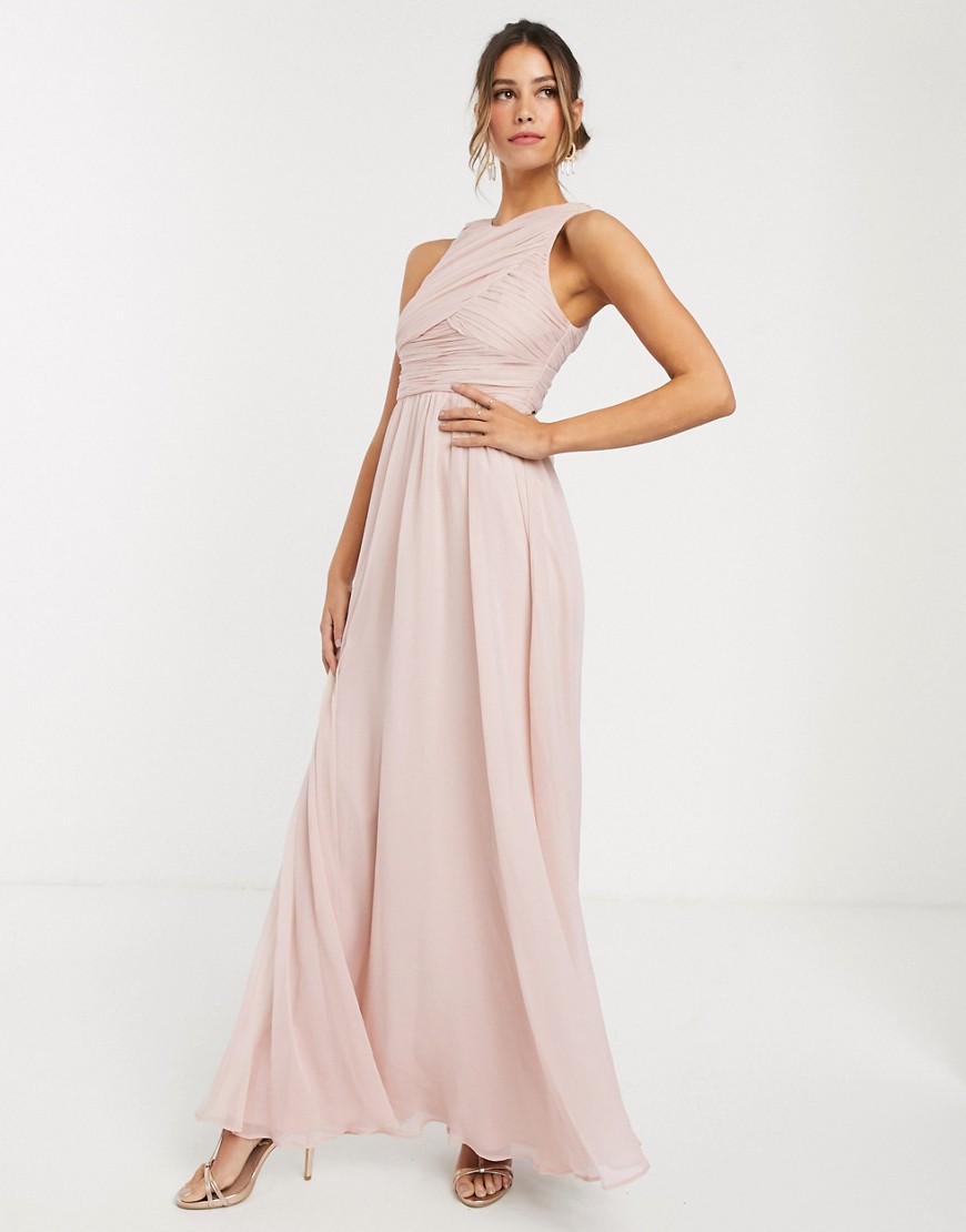 ASOS DESIGN Bridesmaid maxi dress with soft pleated bodicePink Nashville Bride Guide