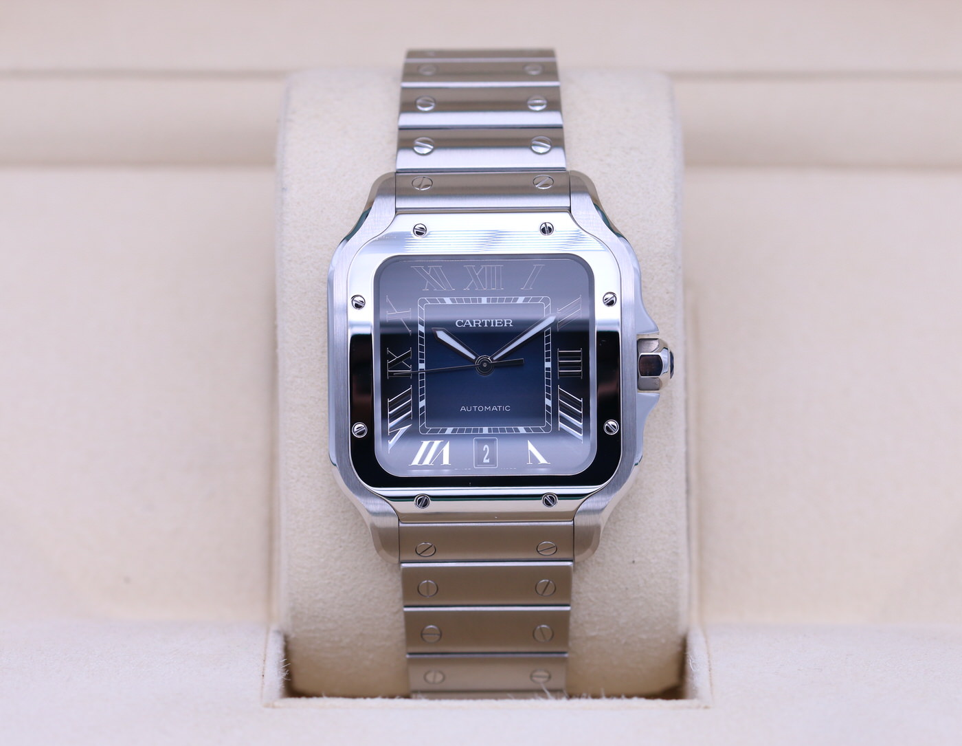 Cartier Santos Large WSSA0030 Blue Dial Stainless 2021 Box & Papers