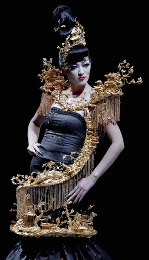 Chinese hair style through centuries Kaleidoscope effect