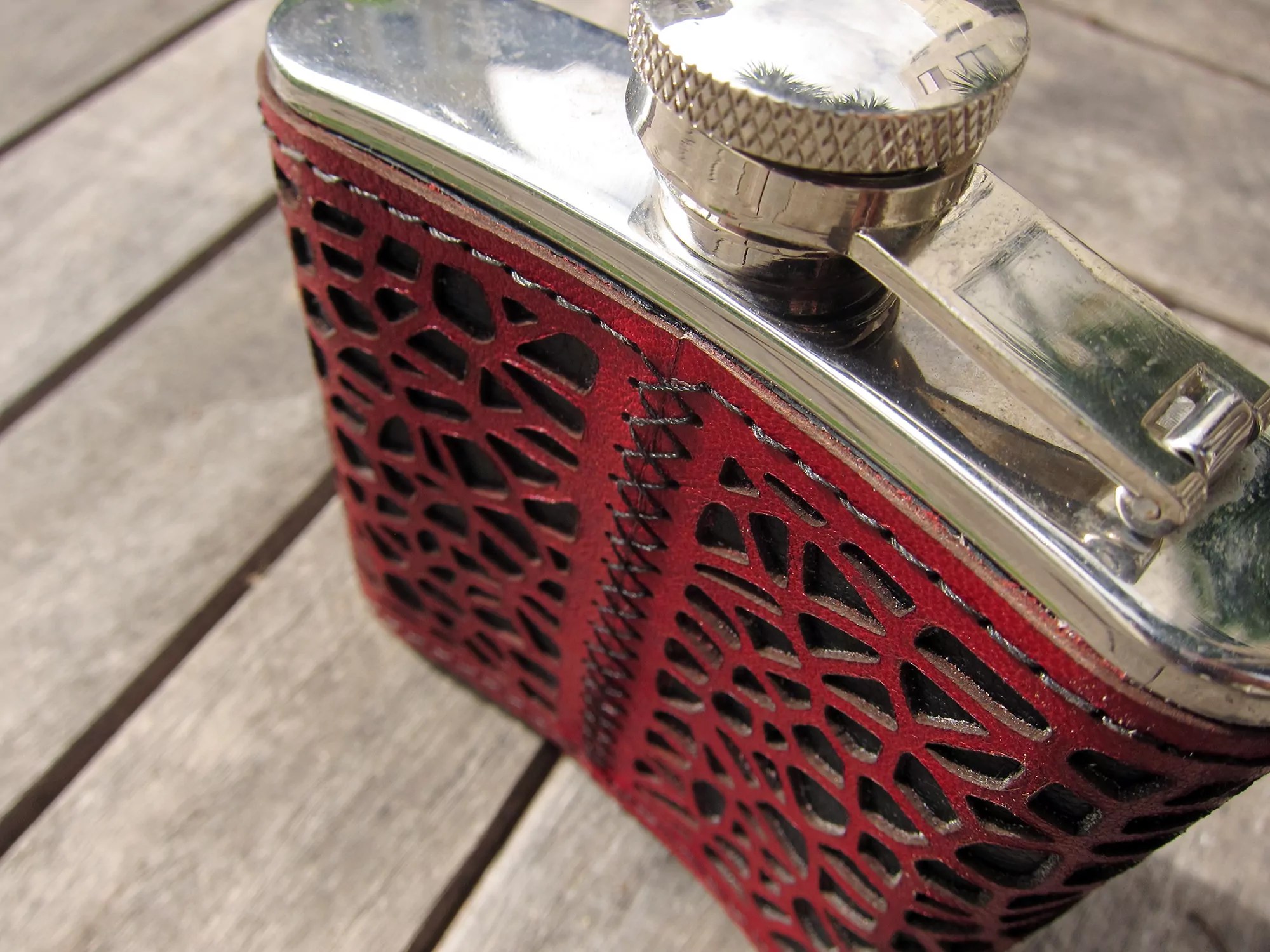 Laser Cut Leather Flask Natalie Walsh