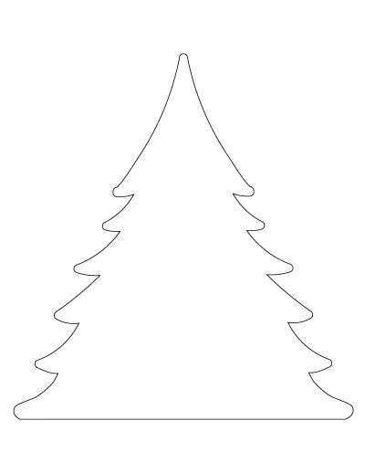 Free Printable Christmas Tree Outline Templates from 2" - 10"!