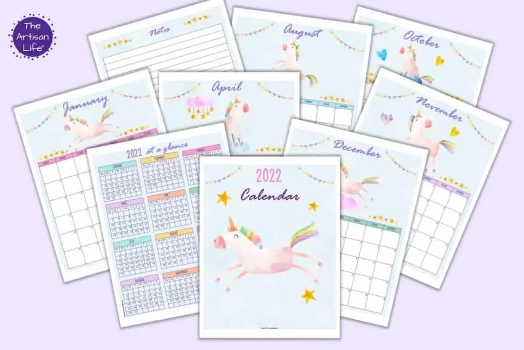 Unicorn Calendar 2022 Unicorn Calendar | Etsy