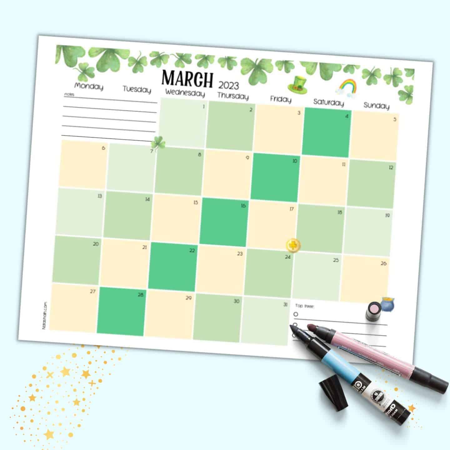 Free Printable March 2023 Calendar - The Artisan Life