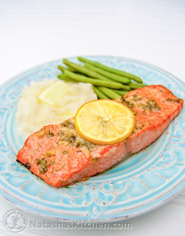 Baked Salmon Recipe with Garlic and Dijon