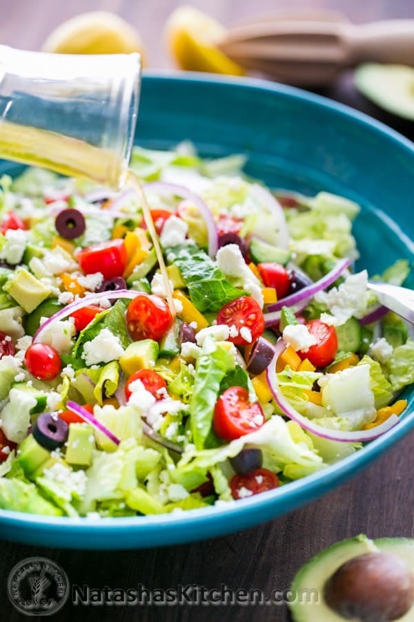 Greek Salad with Zesty Lemon Dressing