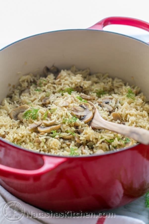 Mushroom Rice Pilaf (a onepot meal)