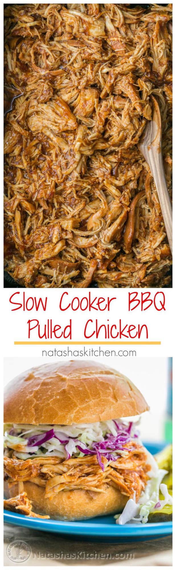 Crockpot BBQ Chicken Best Slow Cooker Pulled Chicken!