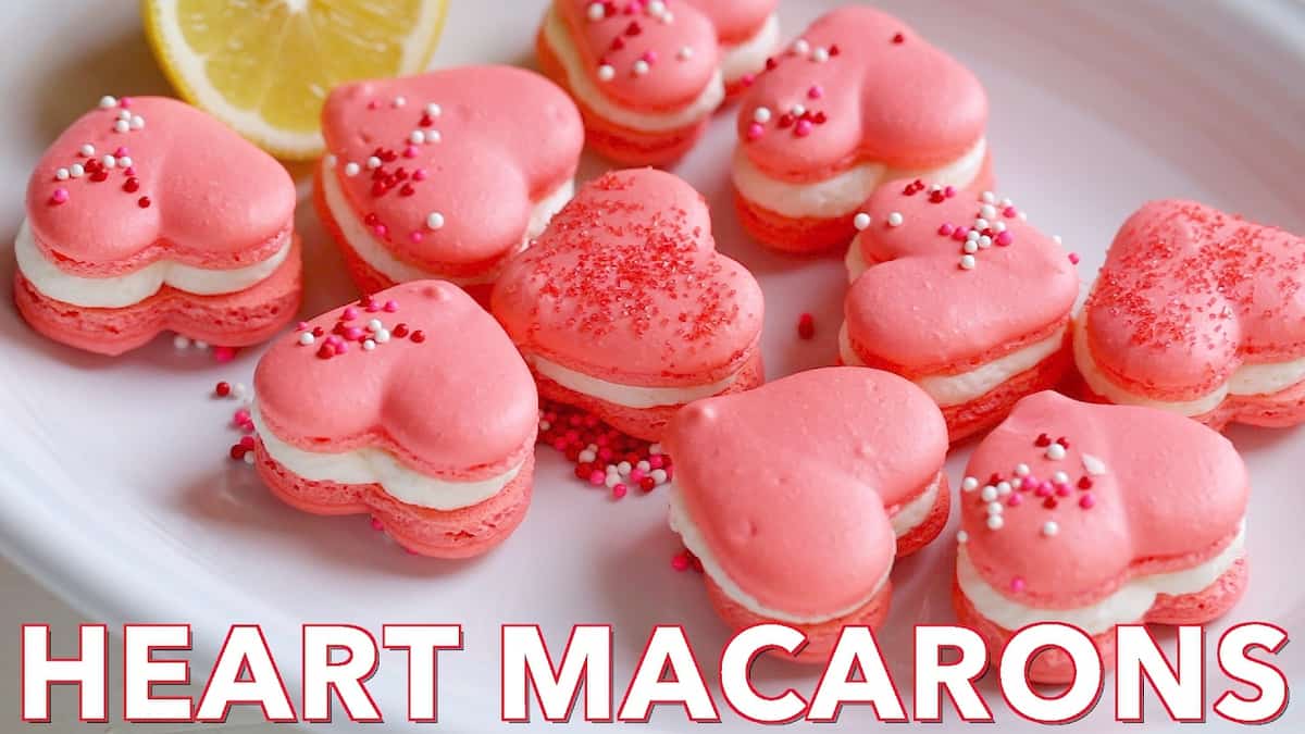 Heart Macarons with Lemon Buttercream (VIDEO)
