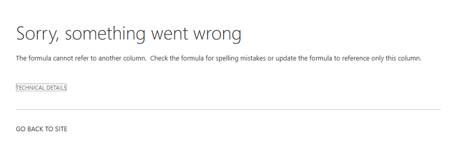 Solution Column validation error “Sorry, something went