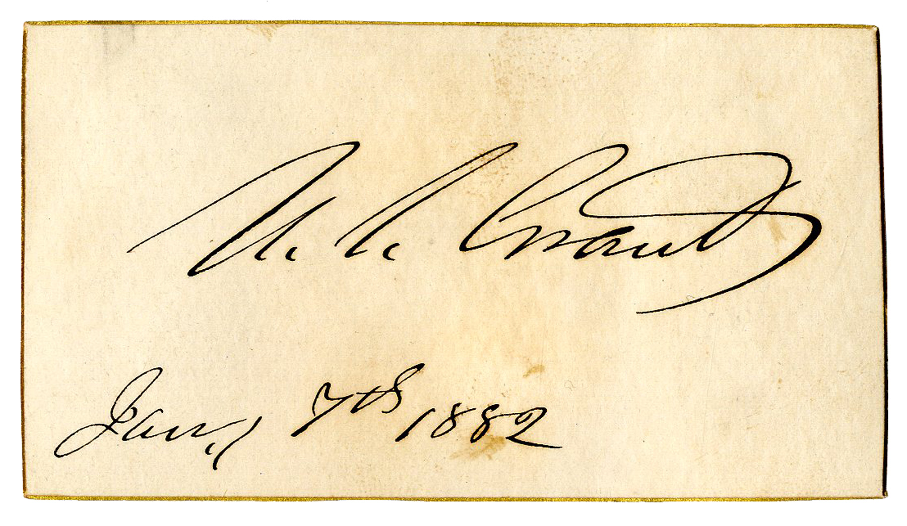Lot Detail Ulysses S. Grant Signed Card With Gilt Edges 1882