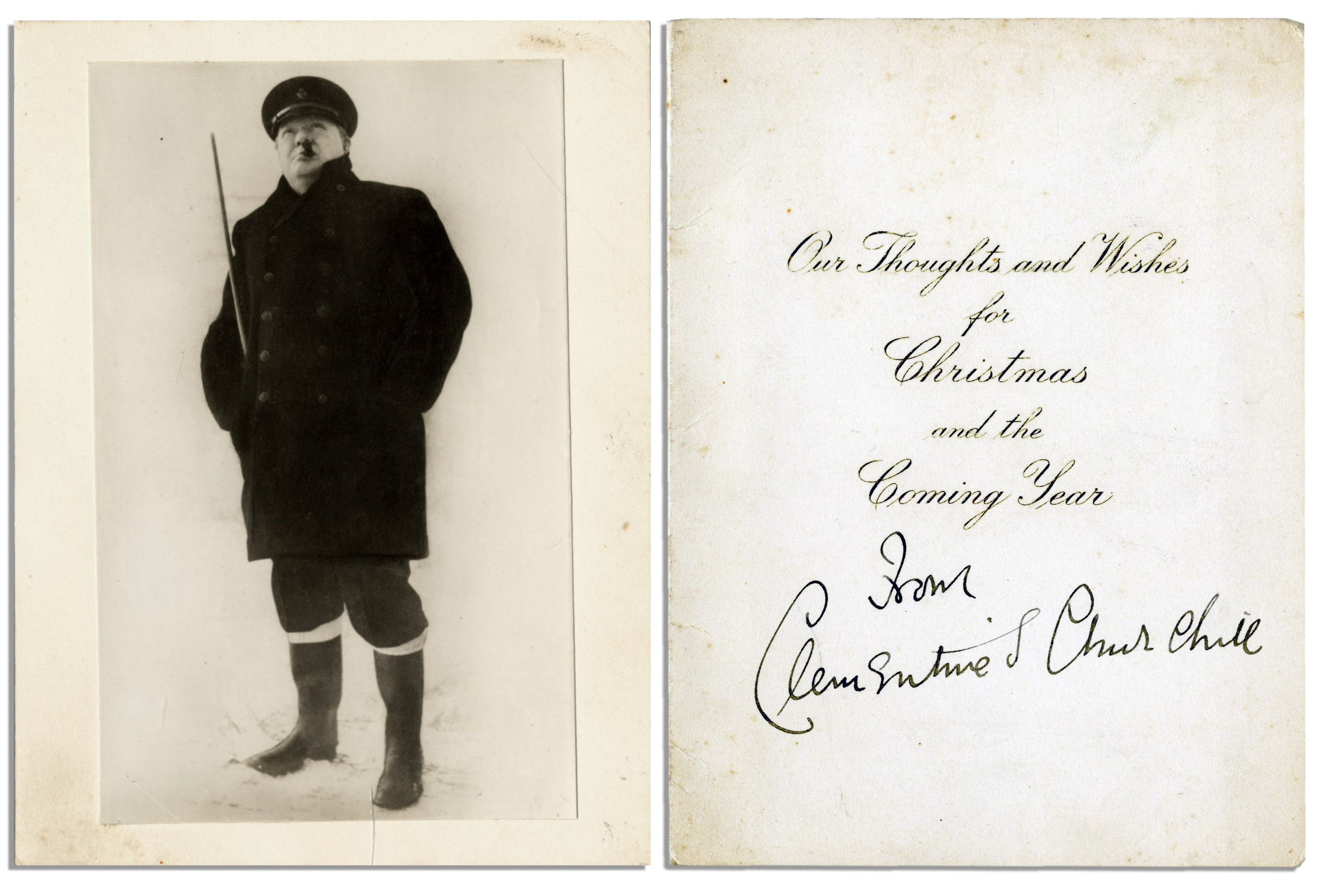 Winston Churchill Christmas Cards Lot Detail Clementine Churchill Christmas Card Signed ''From