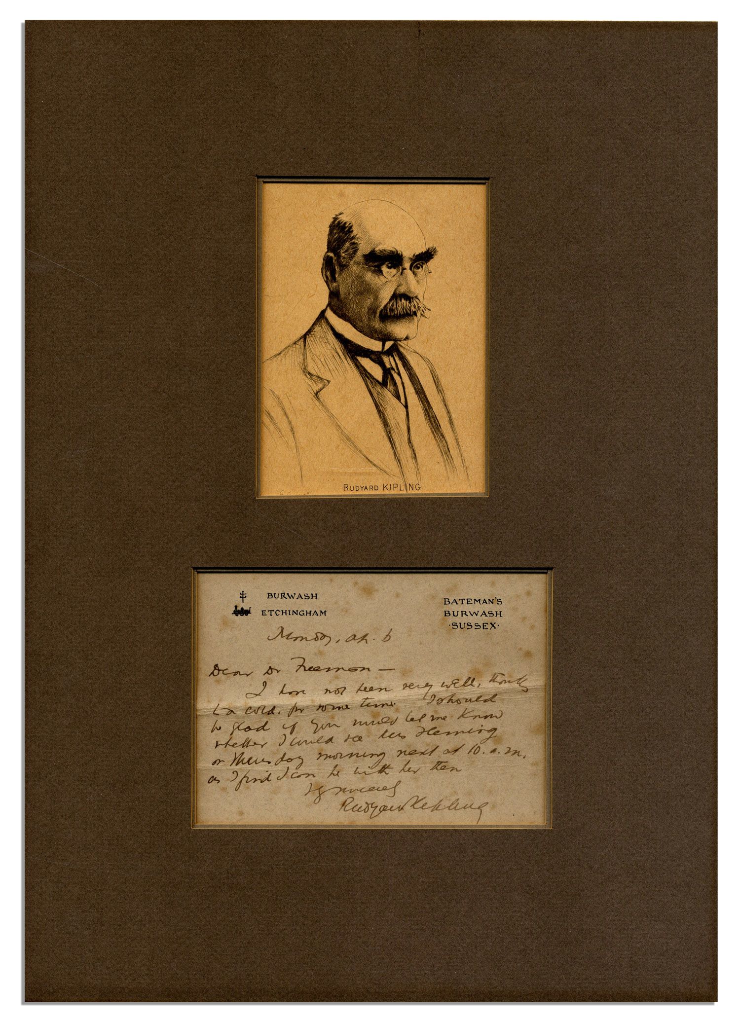 Lot Detail Intriguing Rudyard Kipling Autograph Letter Signed