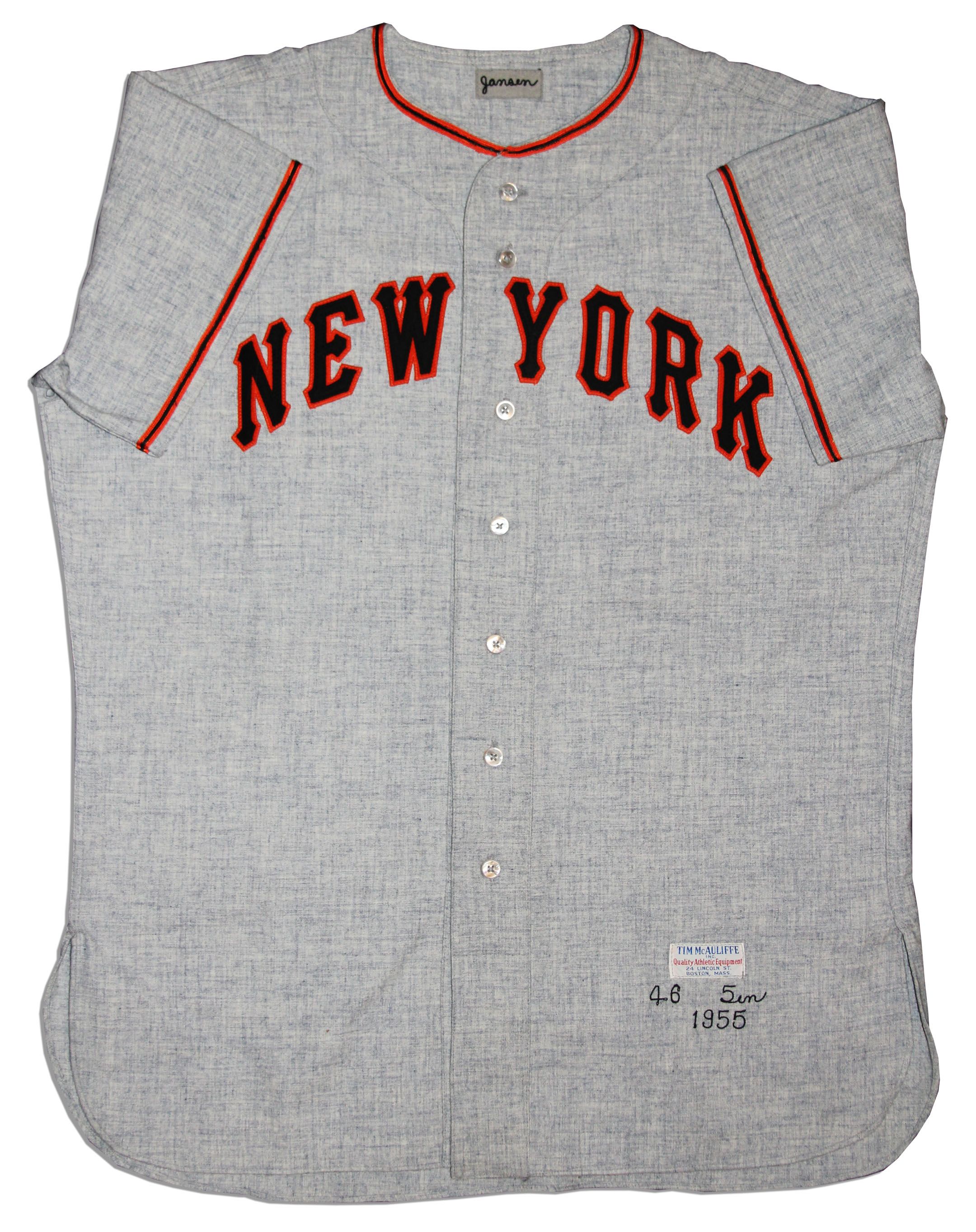 Lot Detail 1955 New York Giants Jersey From Larry Jansen's Away Game