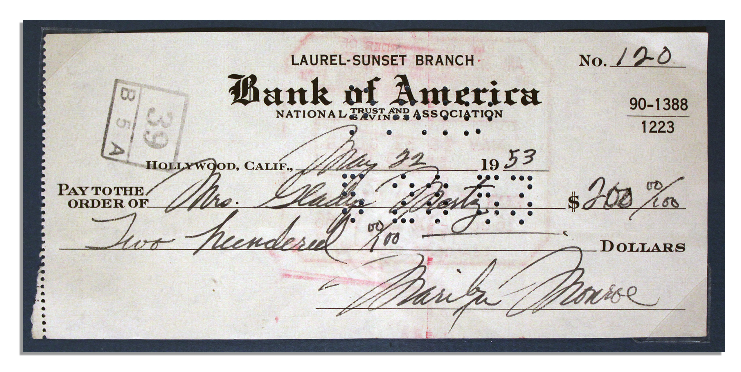 Lot Detail Check Written and Signed by Marilyn Monroe