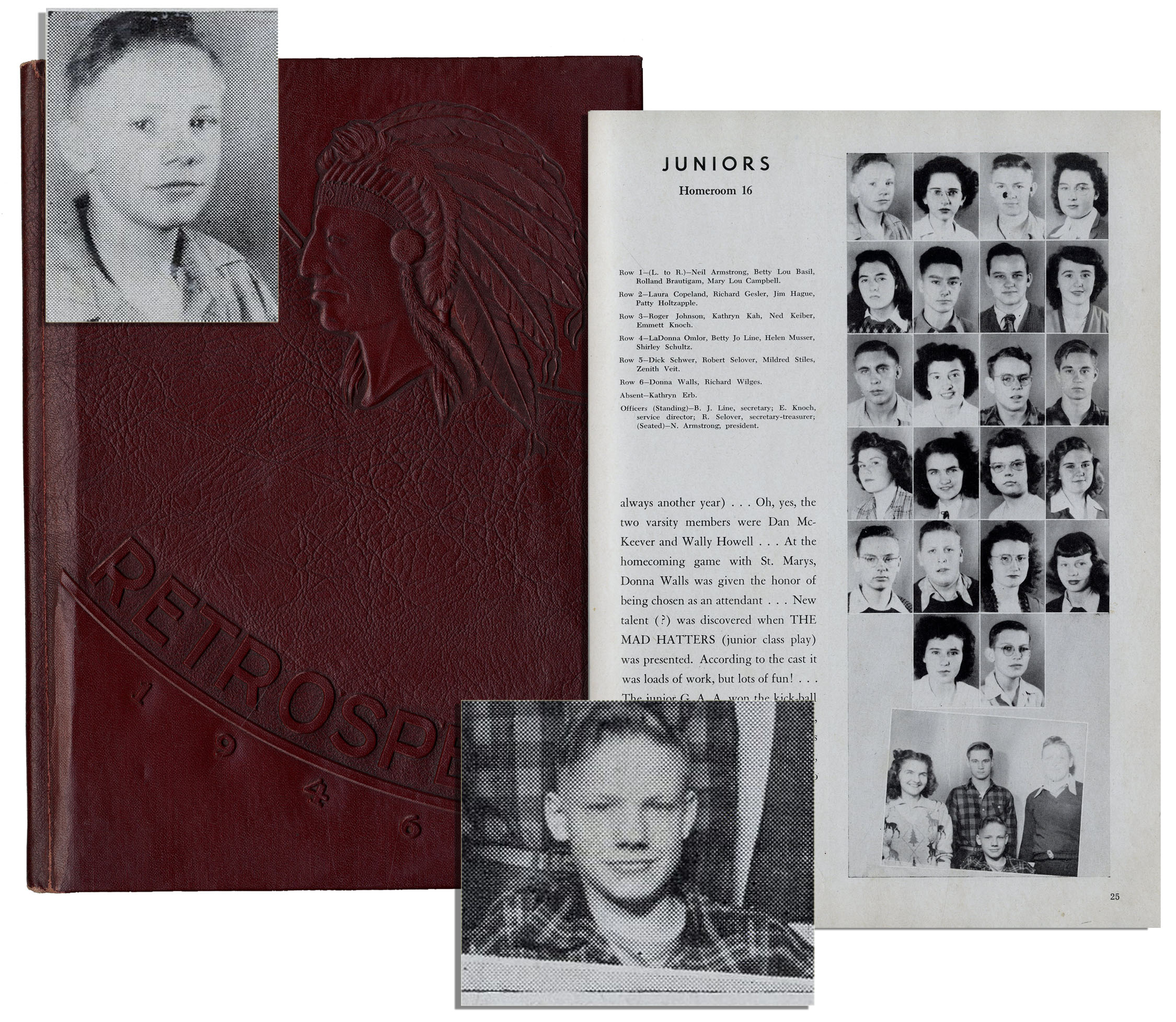 Lot Detail Neil Armstrong High School Yearbook From 1946 With 6