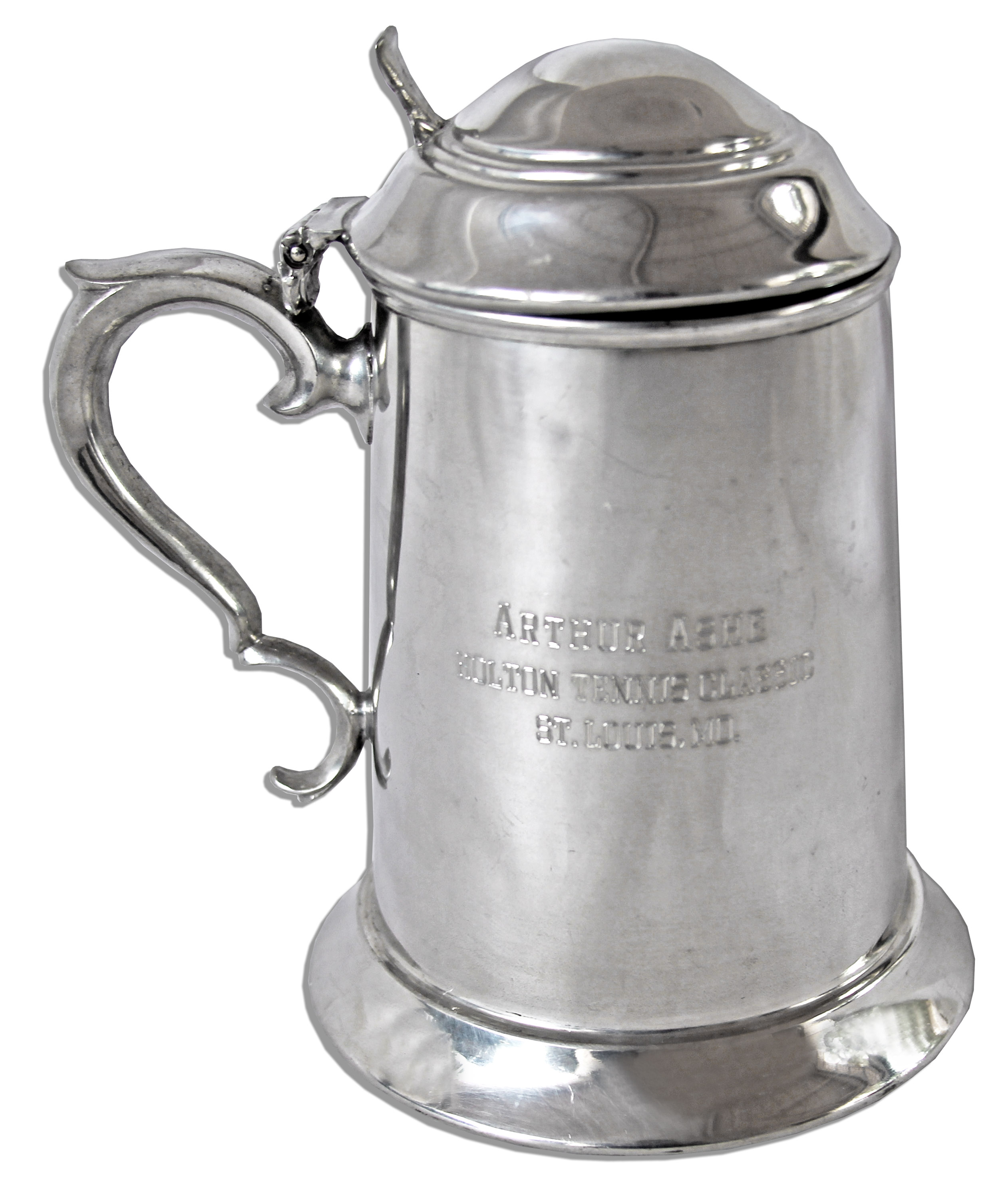 Lot Detail Arthur Ashe's Beer Stein Trophy From The Holten Tennis