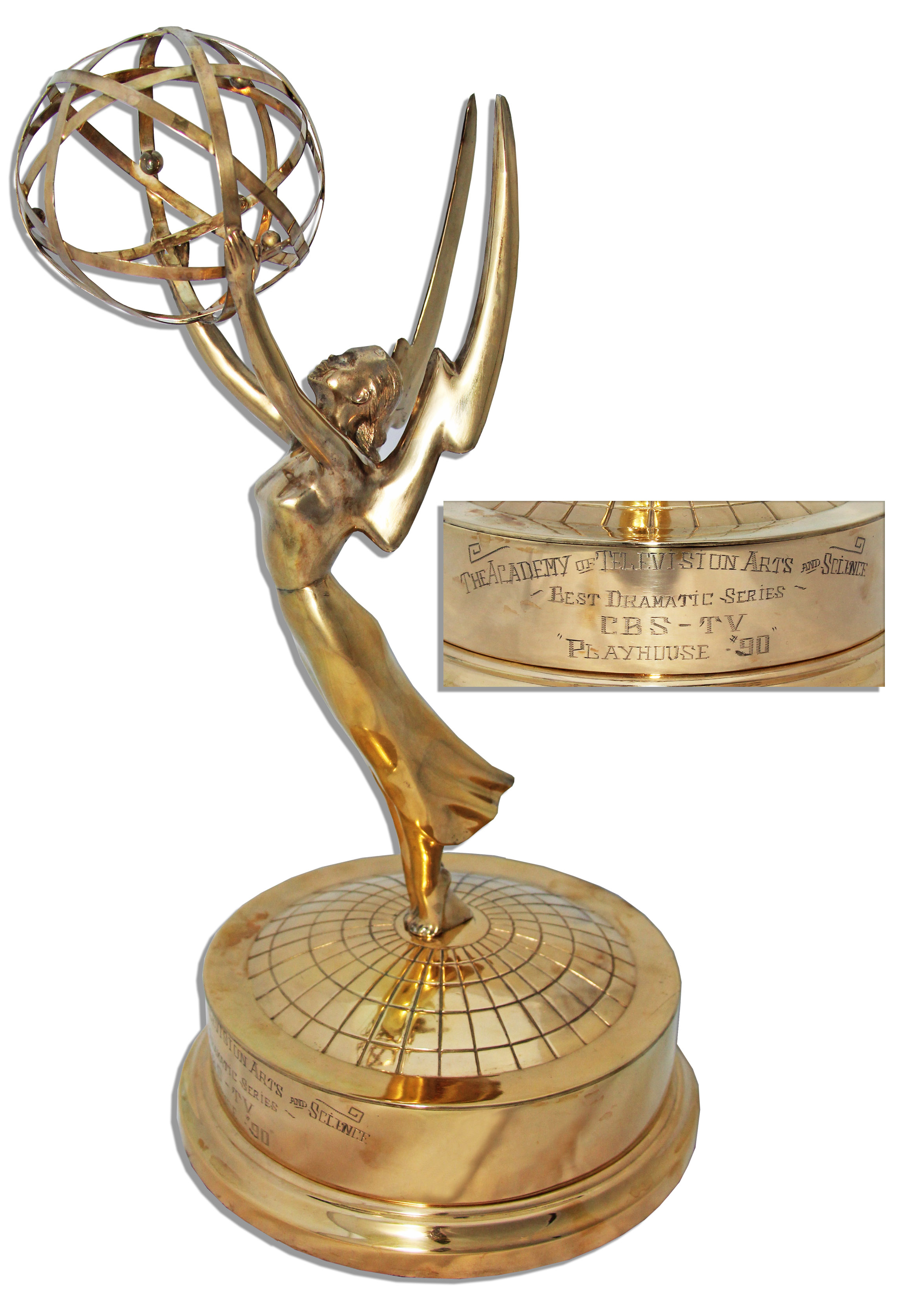 Lot Detail Emmy Award Trophy Won by CBS in 1957 For Their