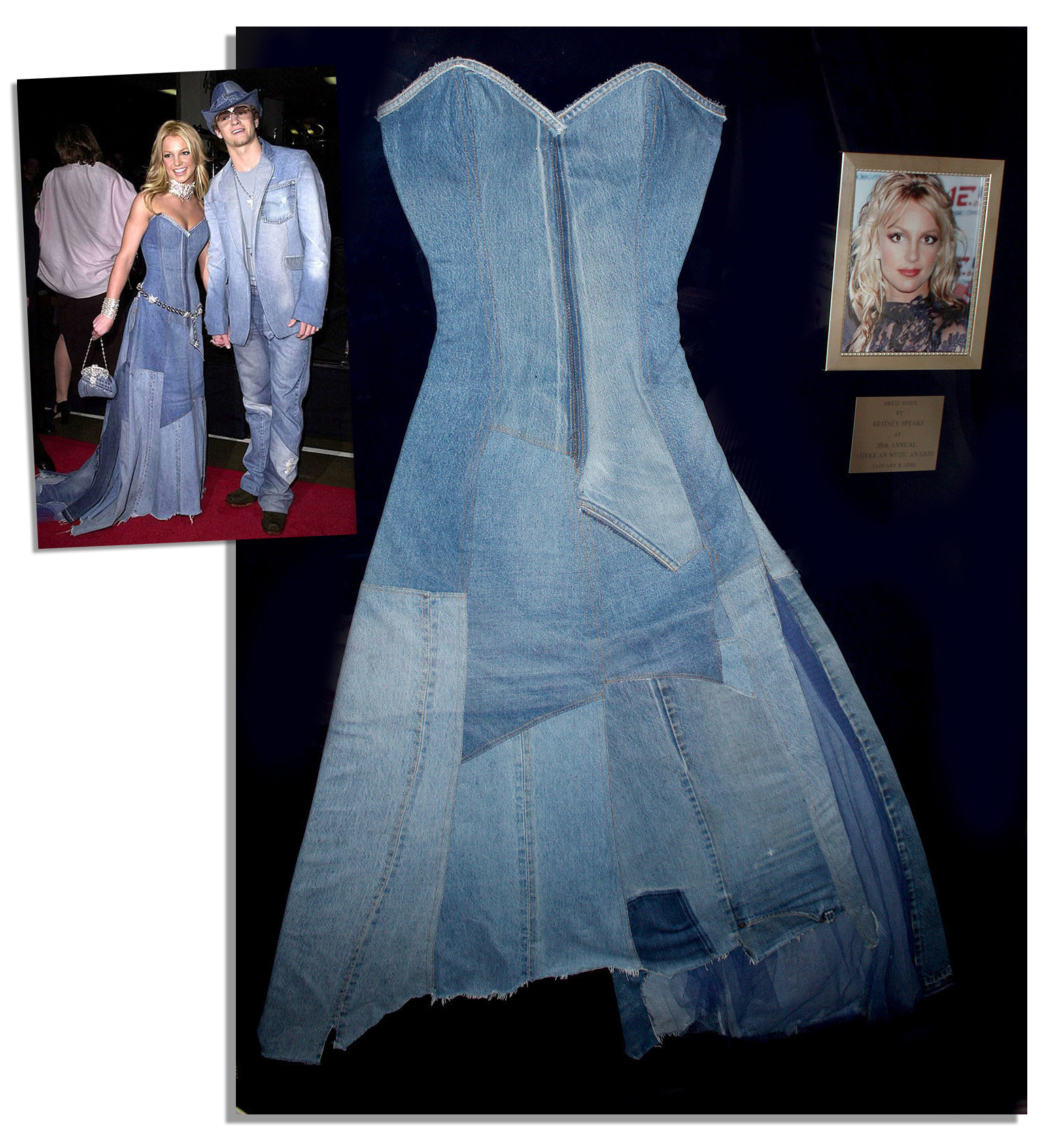 Lot Detail Britney Spears OneofaKind Denim Gown Worn on the Red