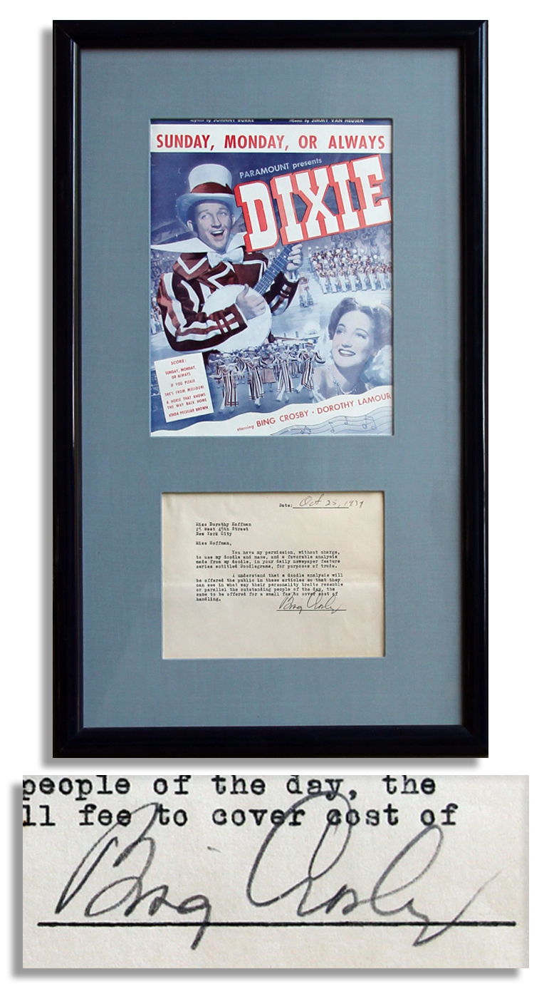 Lot Detail Bing Crosby Letter Signed Crosby Lets a Newspaper Use