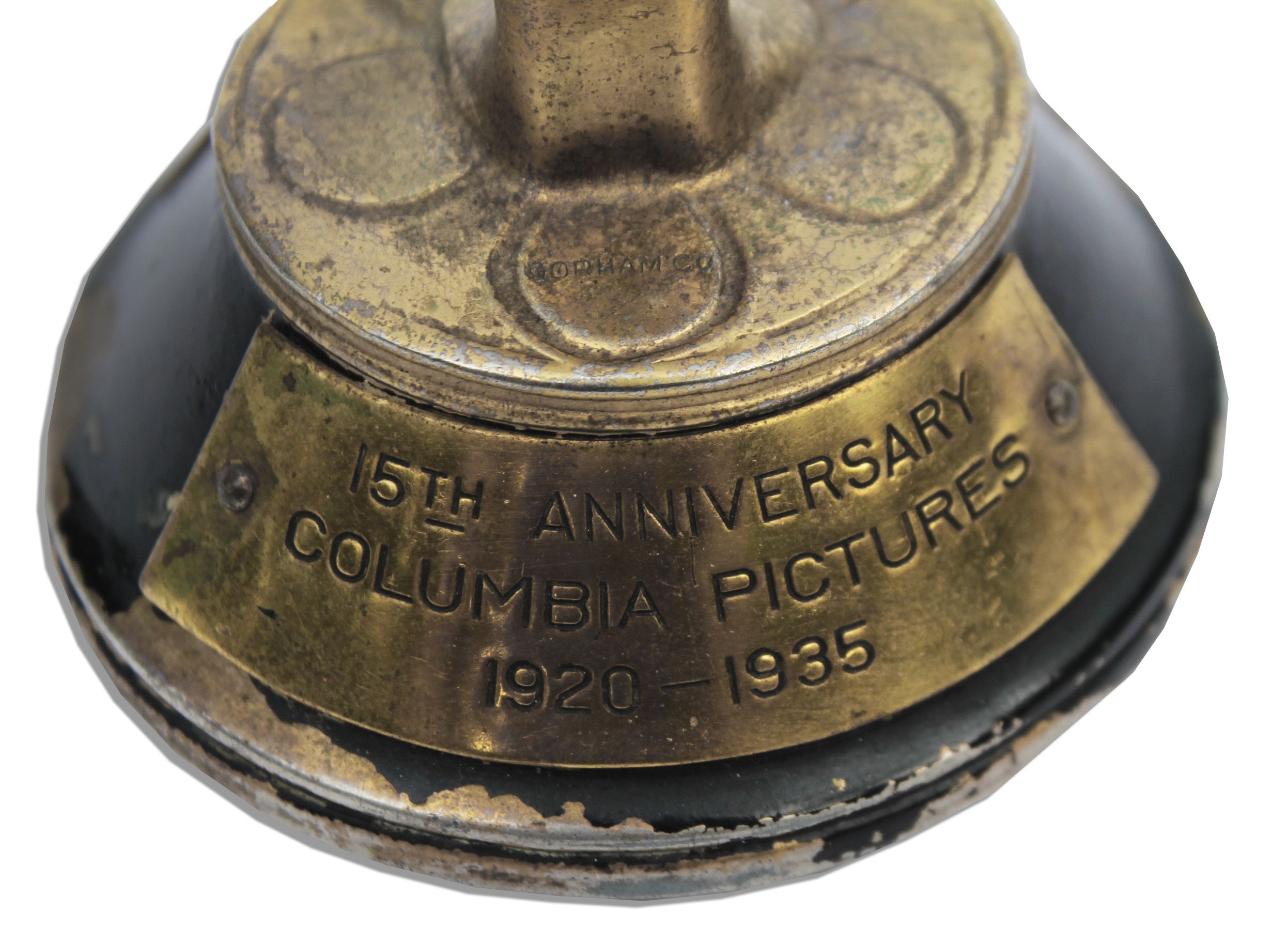 Lot Detail Columbia MiniOscar From the 15th Anniversary of Columbia