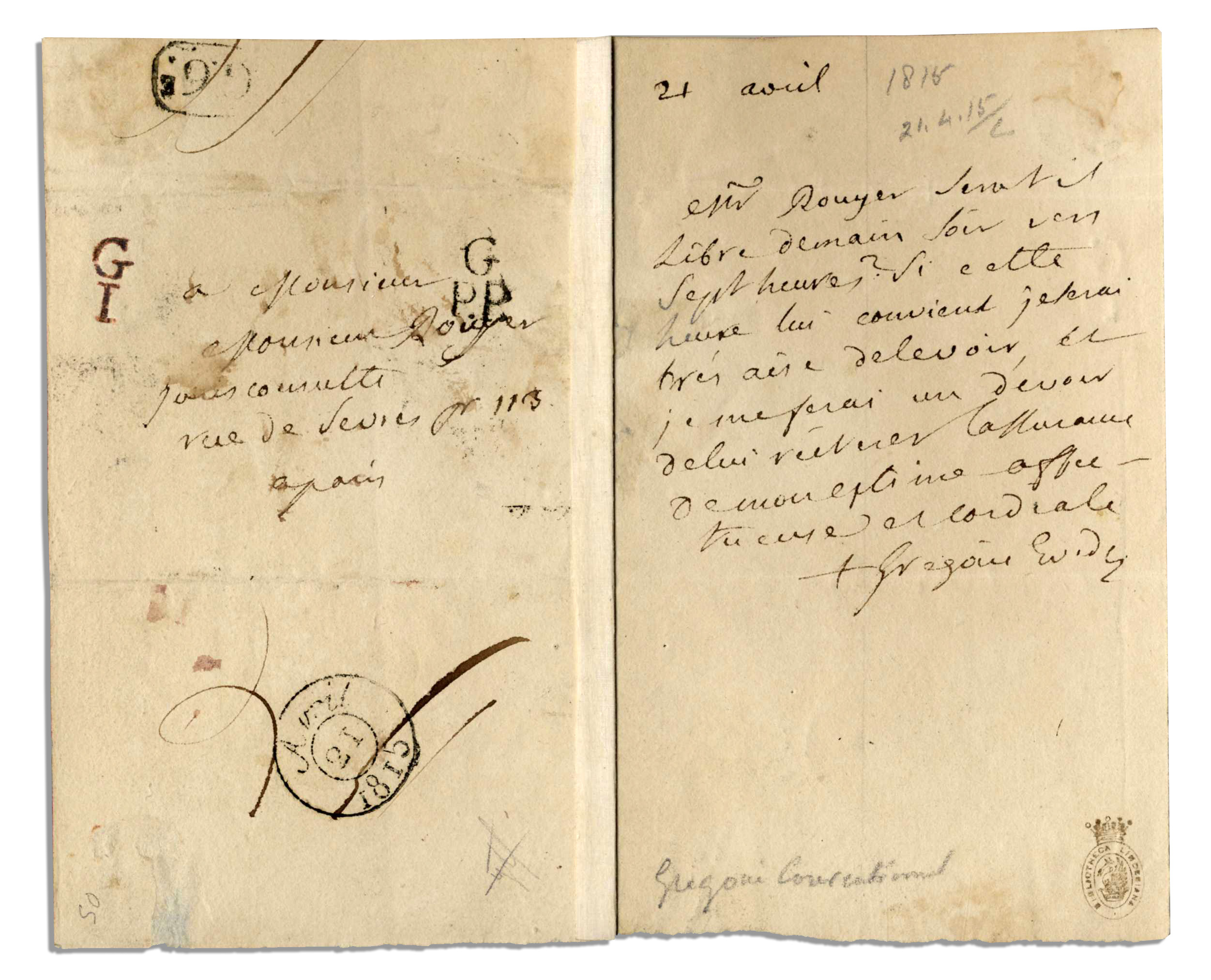 Lot Detail Henri Gregoire Autograph Letter Signed From 1815