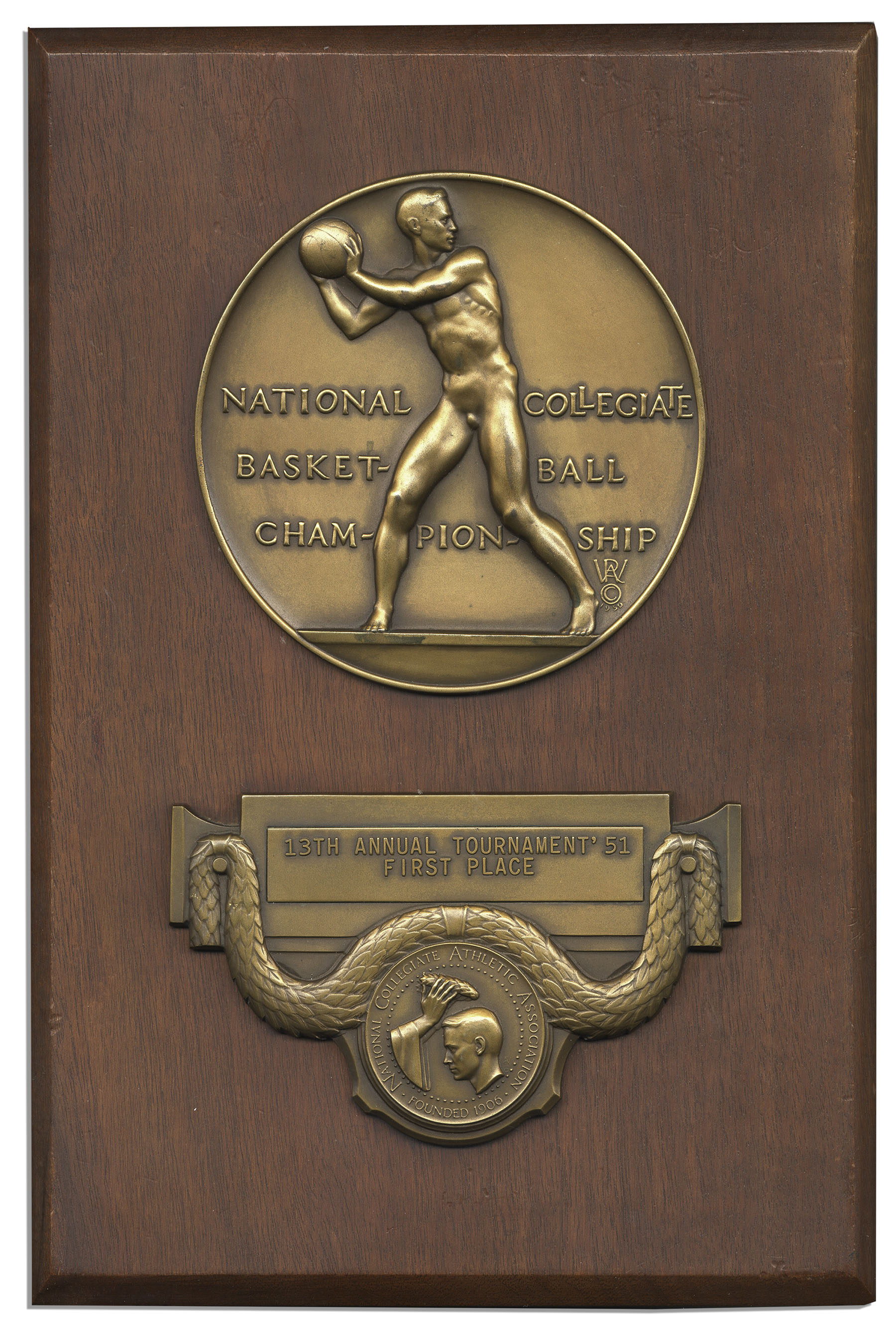 Lot Detail Original 1951 NCAA Basketball National Championship Plaque