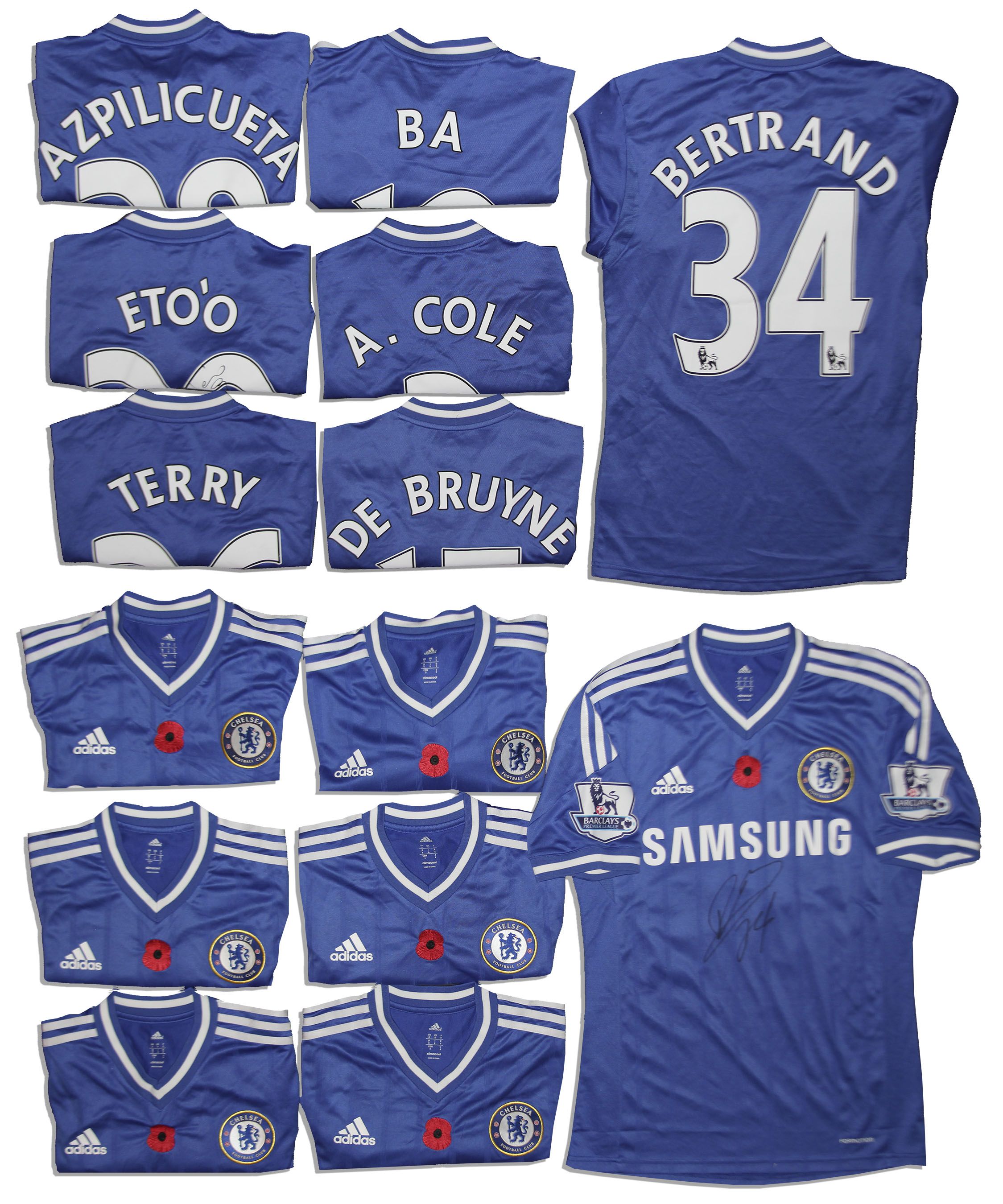 Lot Detail Lot of 7 Chelsea Jerseys Signed, Most MatchWorn