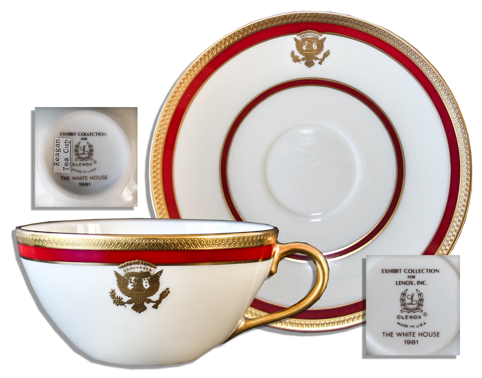 Lot Detail Reagan White House Exhibit China Cup & Saucer by Lenox Fine