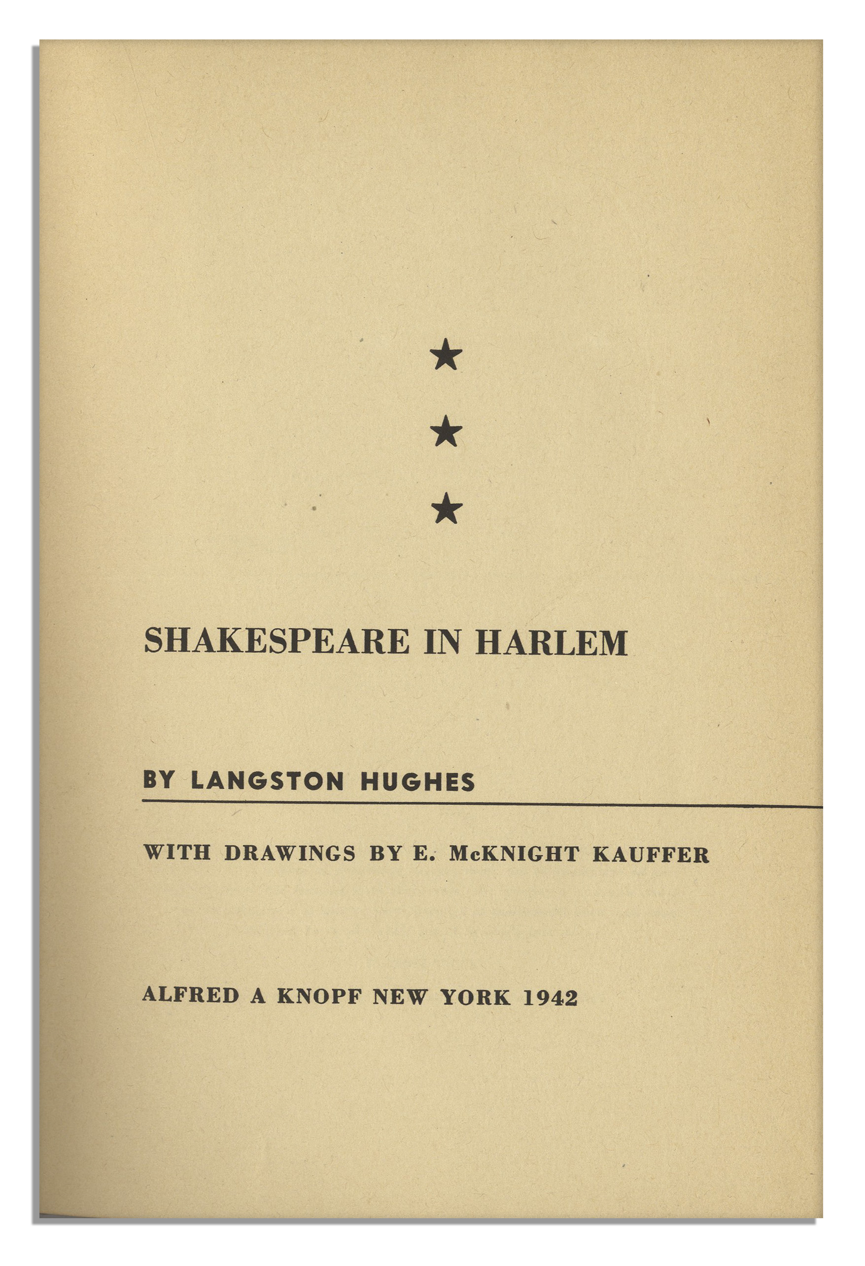 Lot Detail Langston Hughes Signed First Edition of ''Shakespeare in