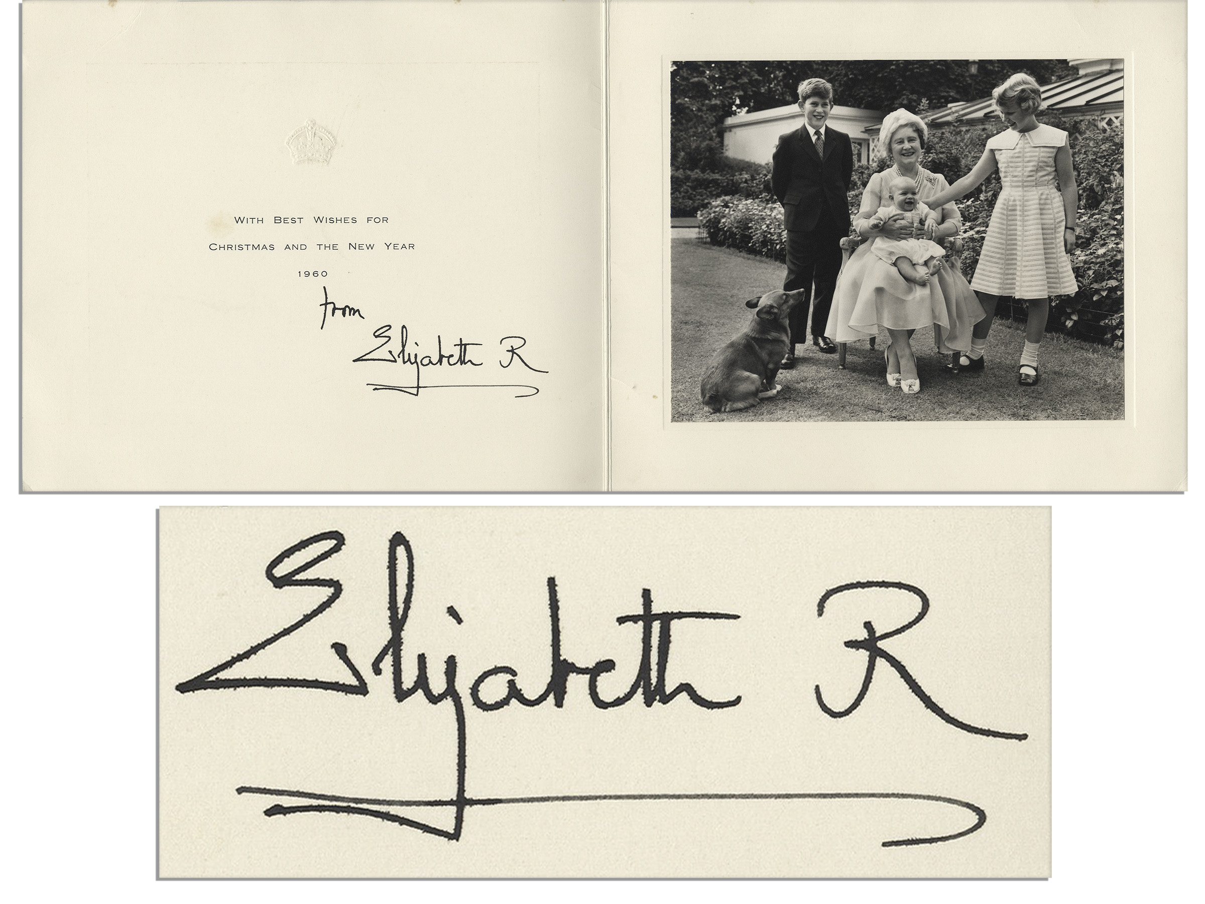 Lot Detail Queen Elizabeth, The Queen Mother 1960 Christmas Card Signed