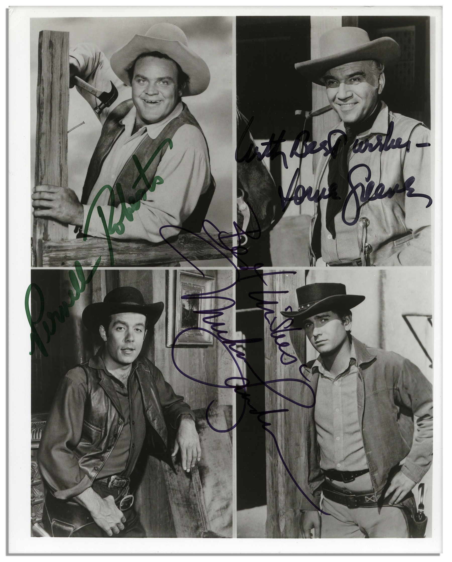 Lot Detail ''Bonanza'' Cast Signed 10'' x 8'' Photo Pernell