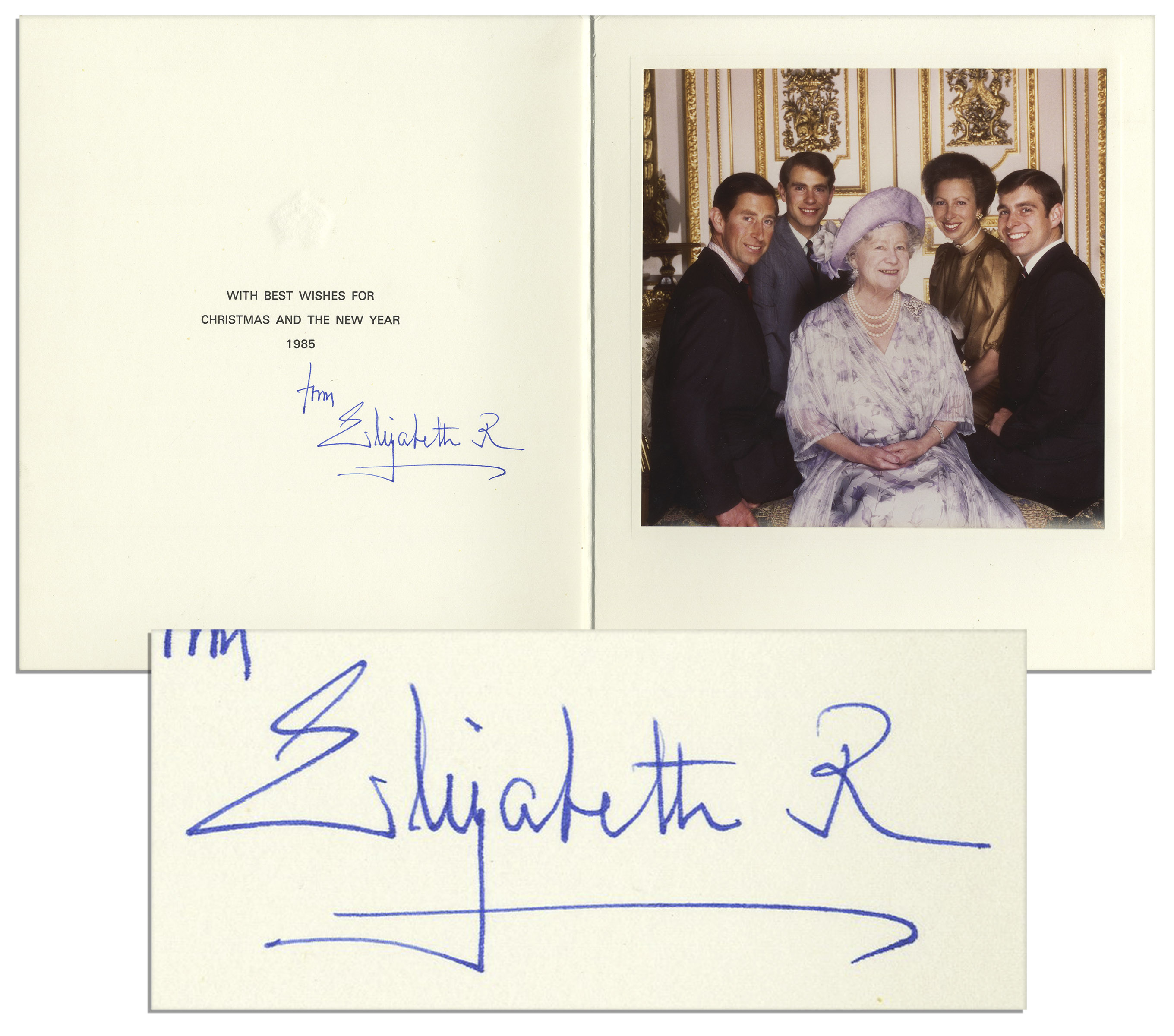 Lot Detail Queen Mother Elizabeth Christmas Card Signed With Photo
