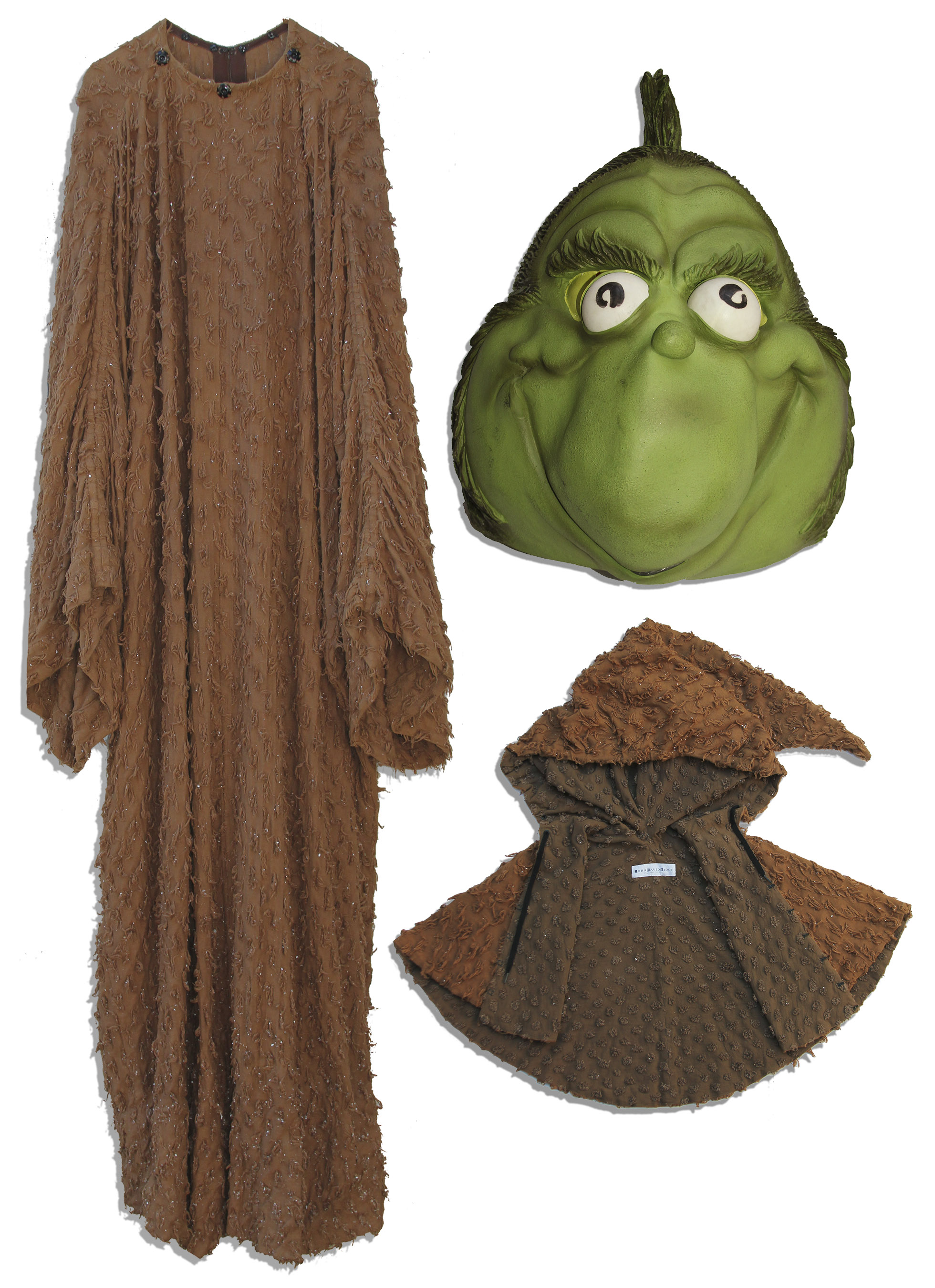 Lot Detail Jim Carrey ScreenWorn Cloak as The Grinch With Green