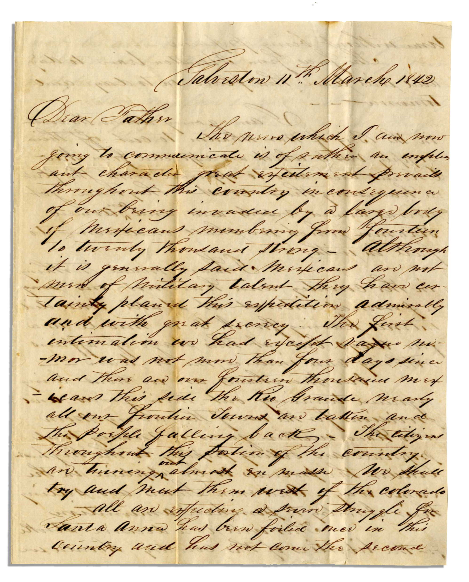 Lot Detail Account of Santa Anna's 1842 Attack on Texas