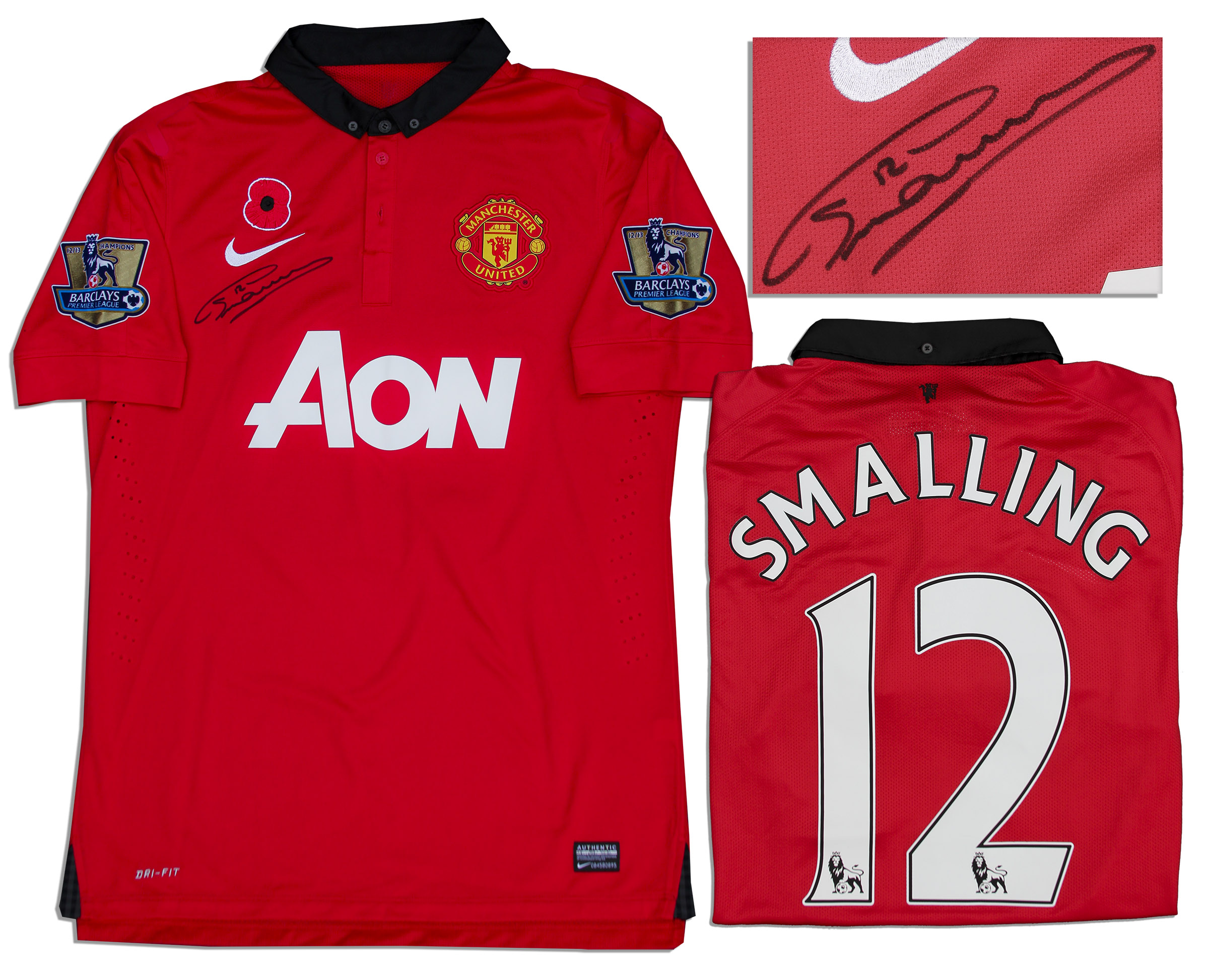 Lot Detail Smalling Match Worn & Signed Manchester United Football Shirt