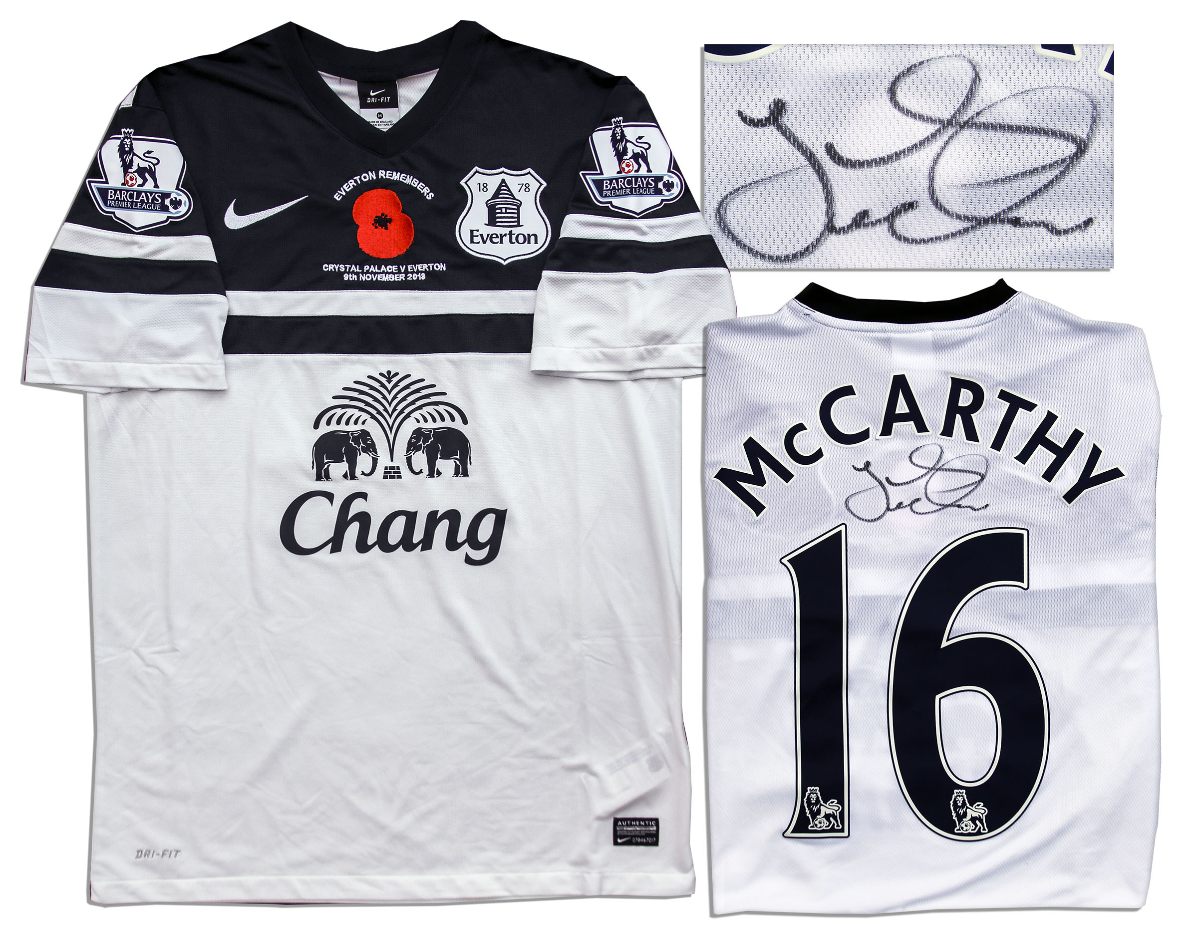 Lot Detail James McCarthy Match Worn Everton Football Shirt Signed