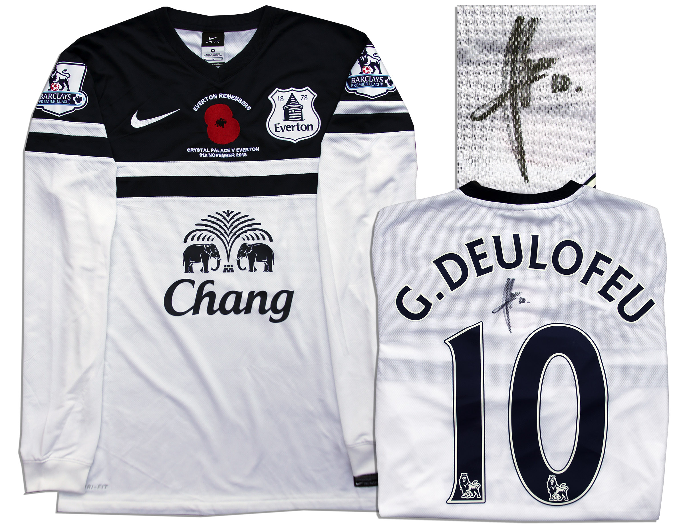 Lot Detail Gerard Deulofeu Match Worn Everton Football Shirt Signed