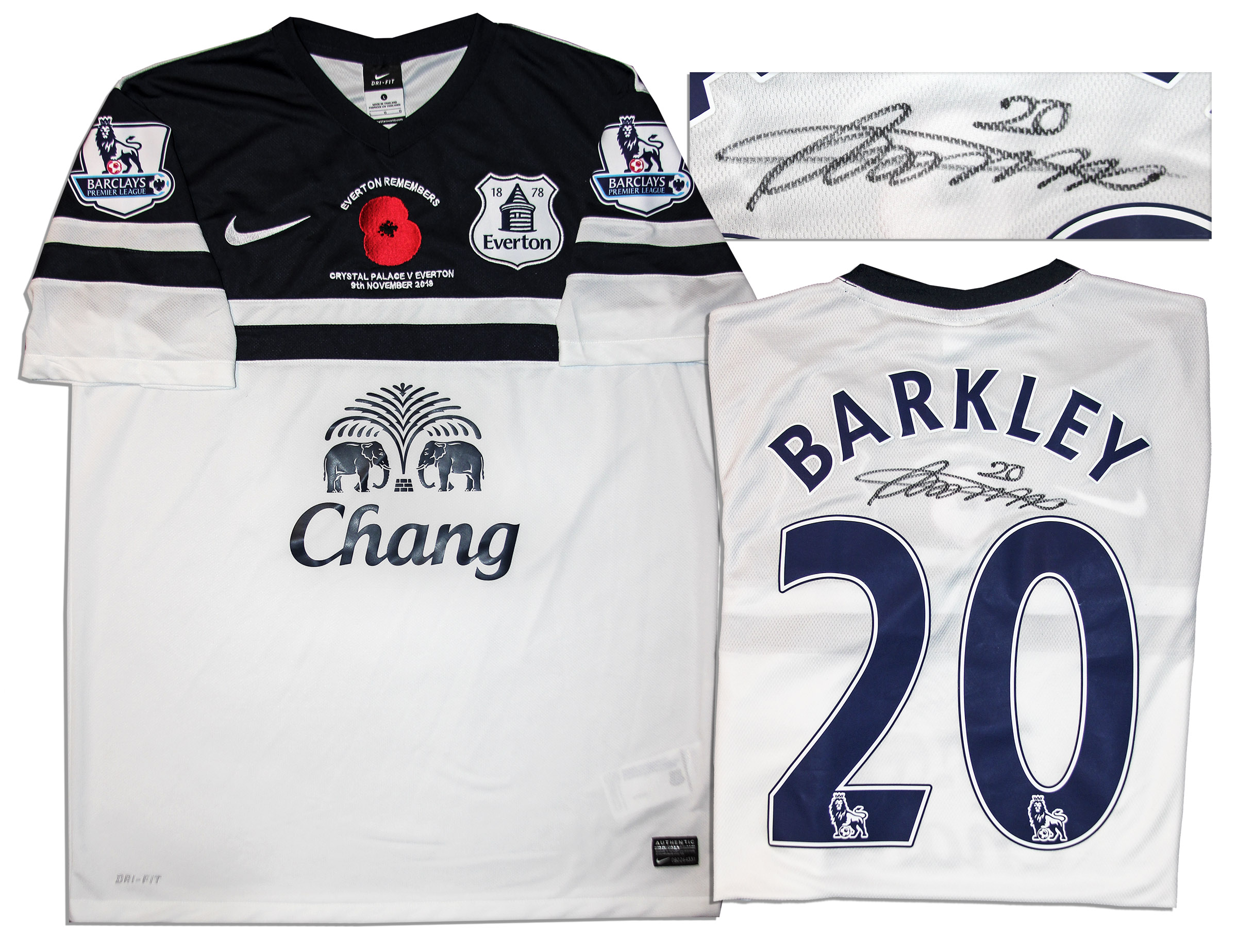 Lot Detail Ross Barkley Match Worn Everton Football Shirt Signed