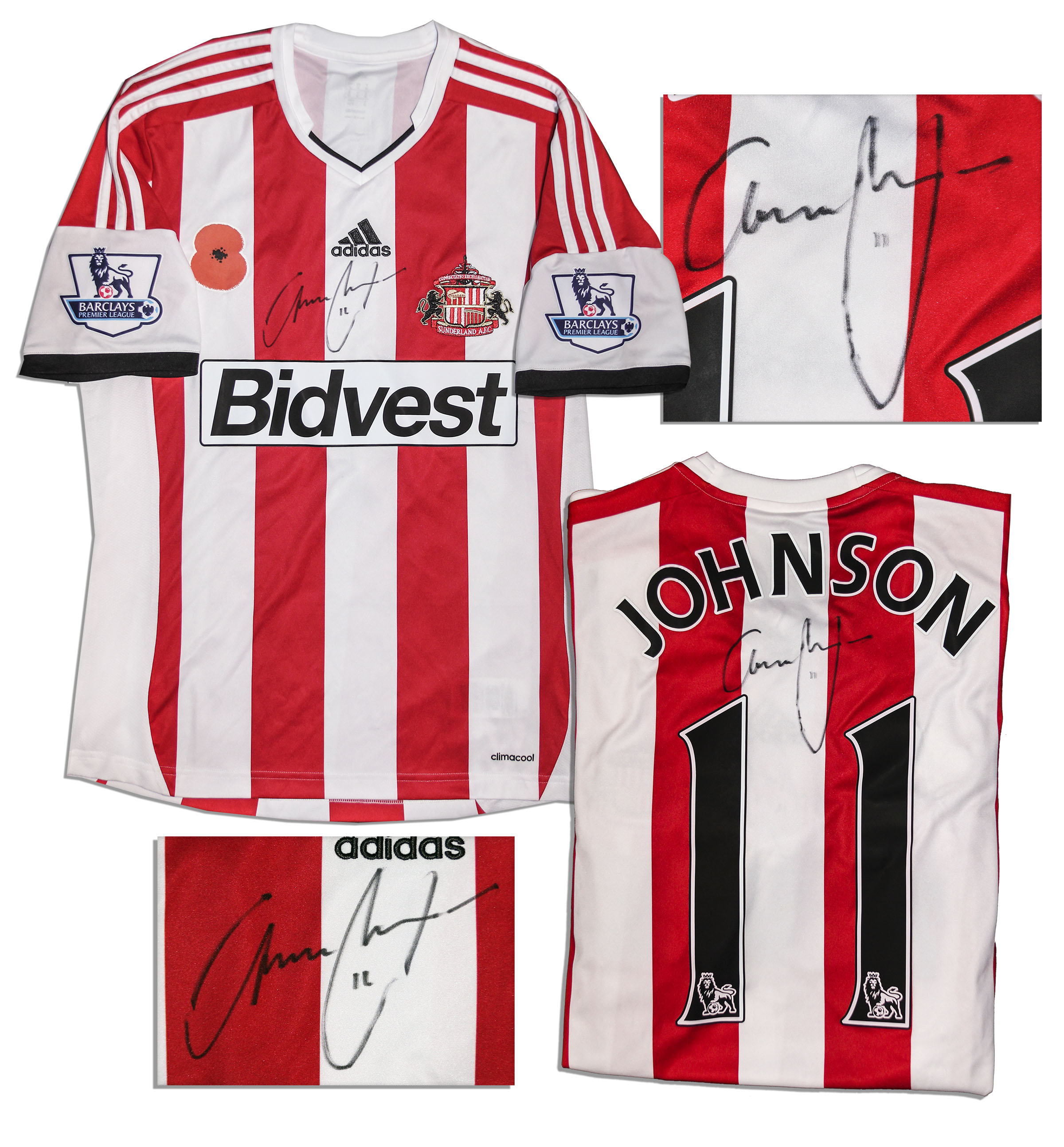 Lot Detail Adam Johnson Match Worn Sunderland Football Shirt Signed