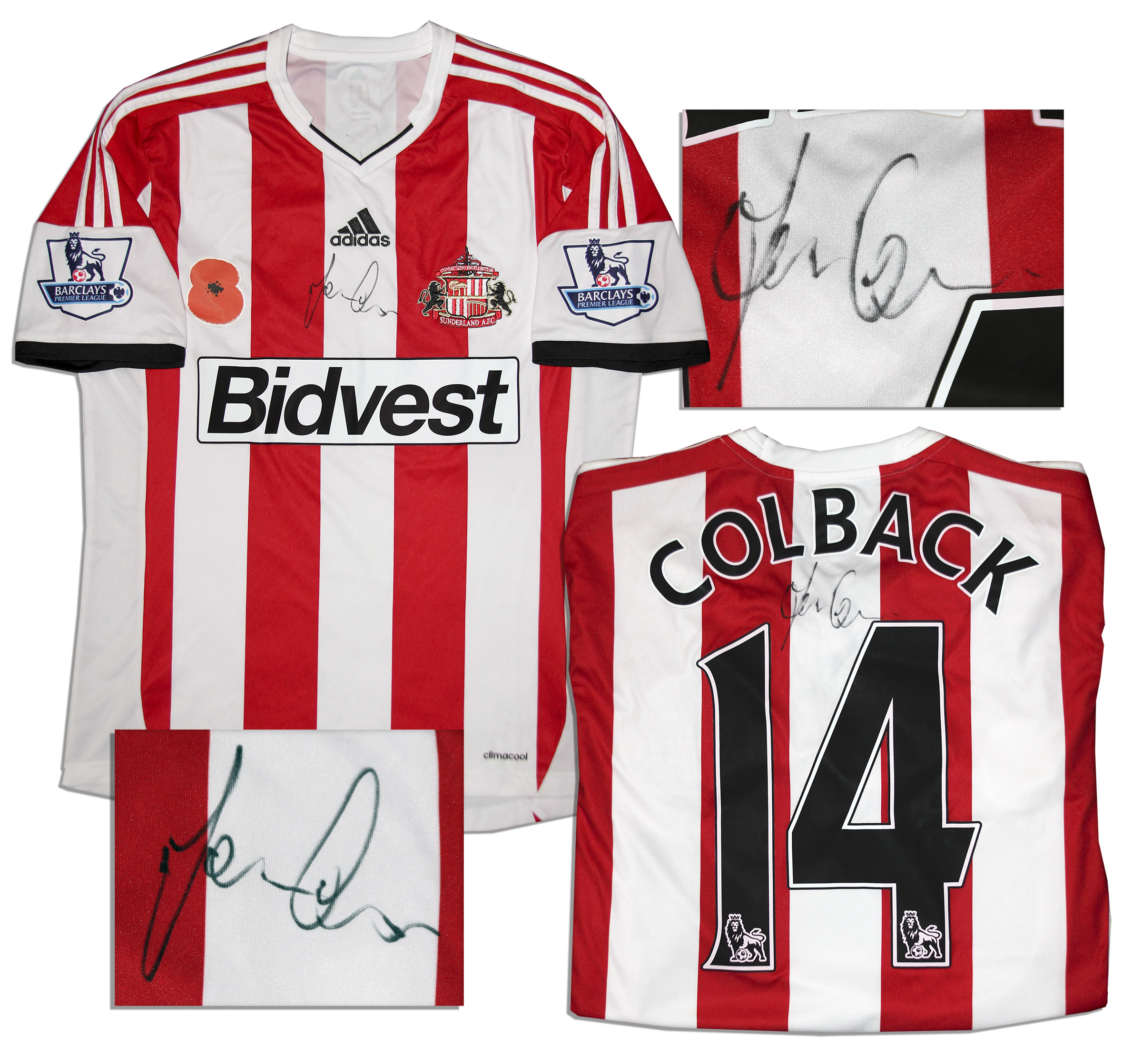 Lot Detail Jack Colback Match Worn Sunderland Football Shirt Signed