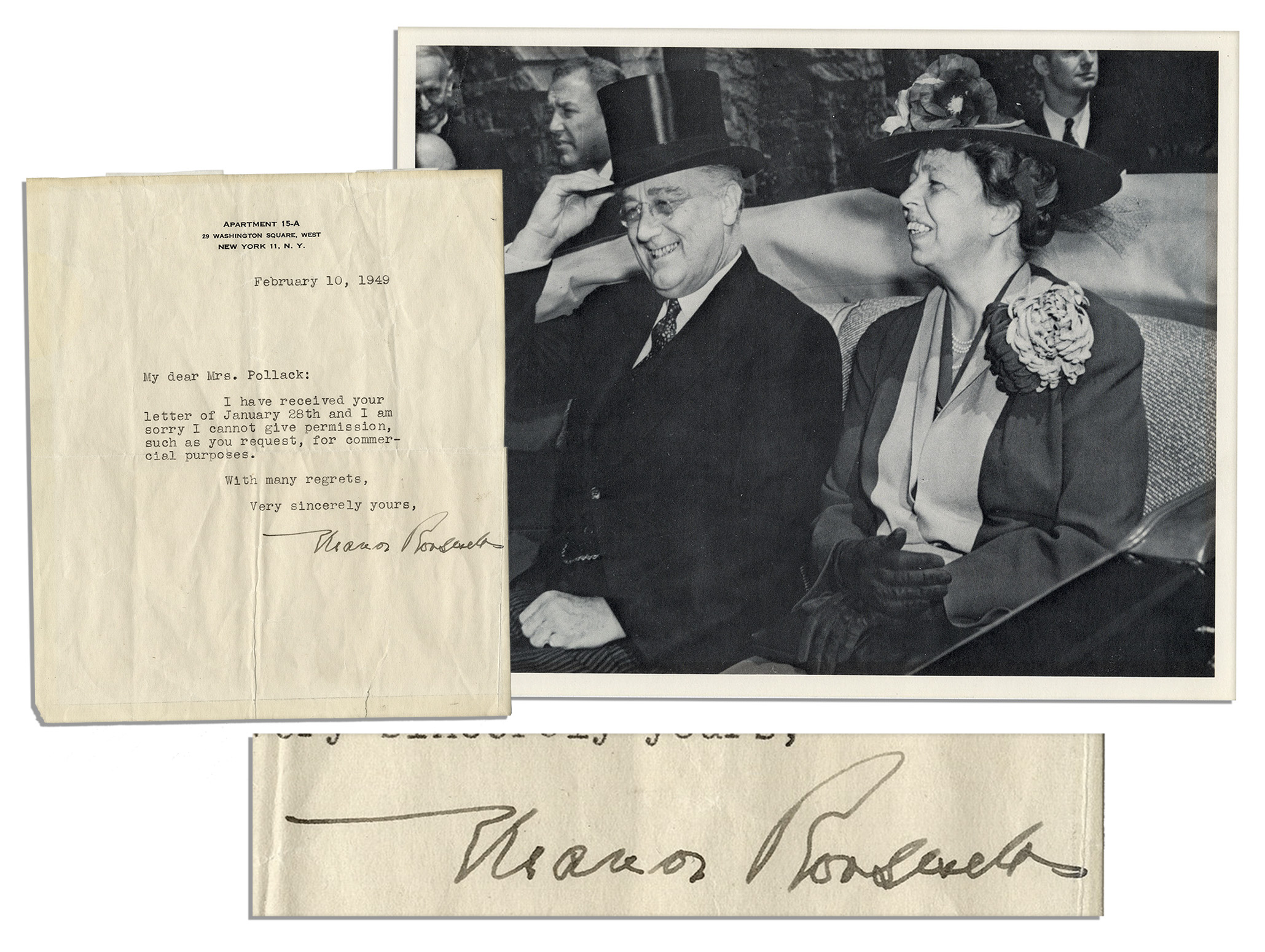 Lot Detail Eleanor Roosevelt Typed Letter Signed Shortly After WWII