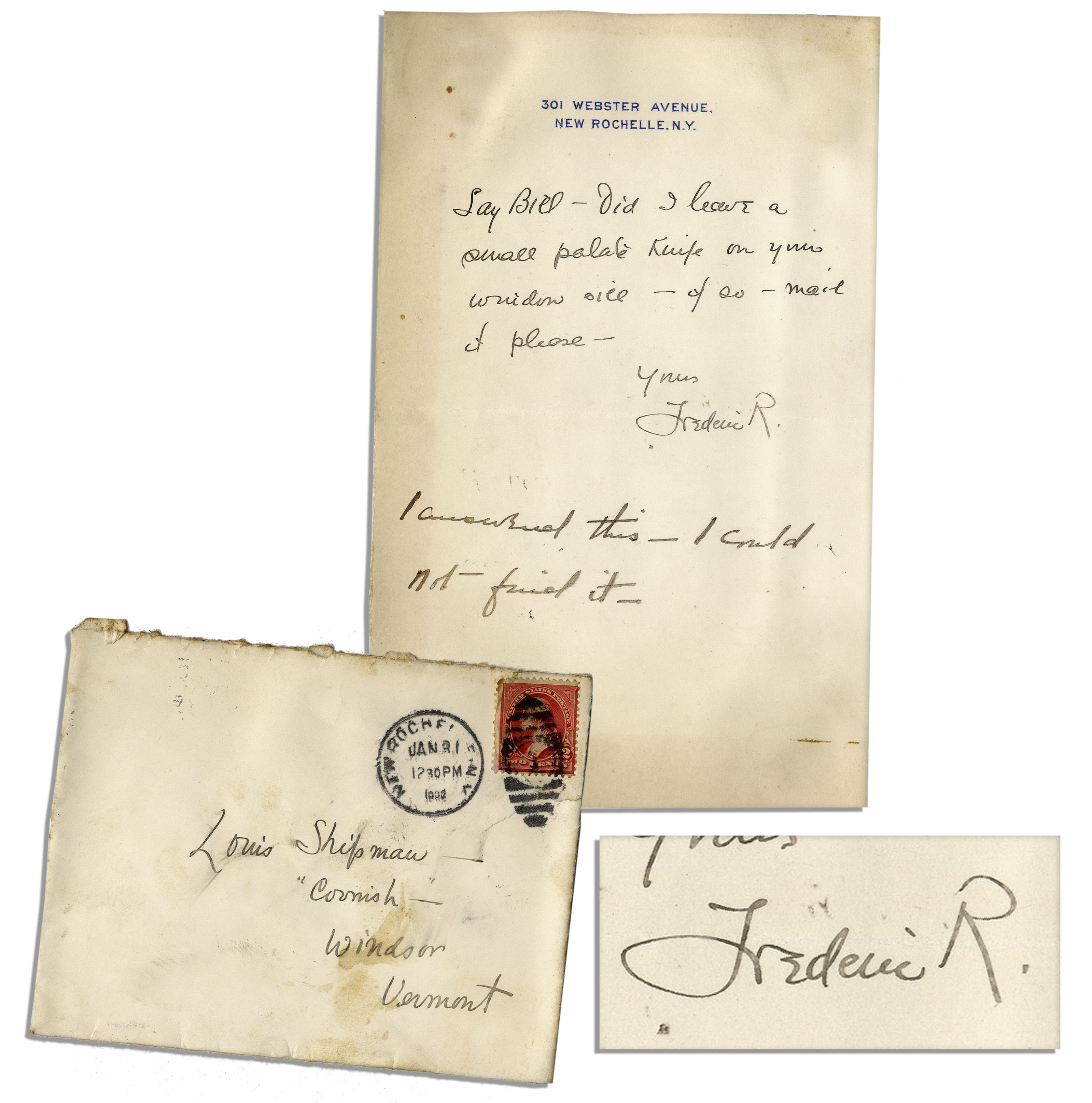 Lot Detail Artist & Sculptor Frederic Remington Autograph Letter