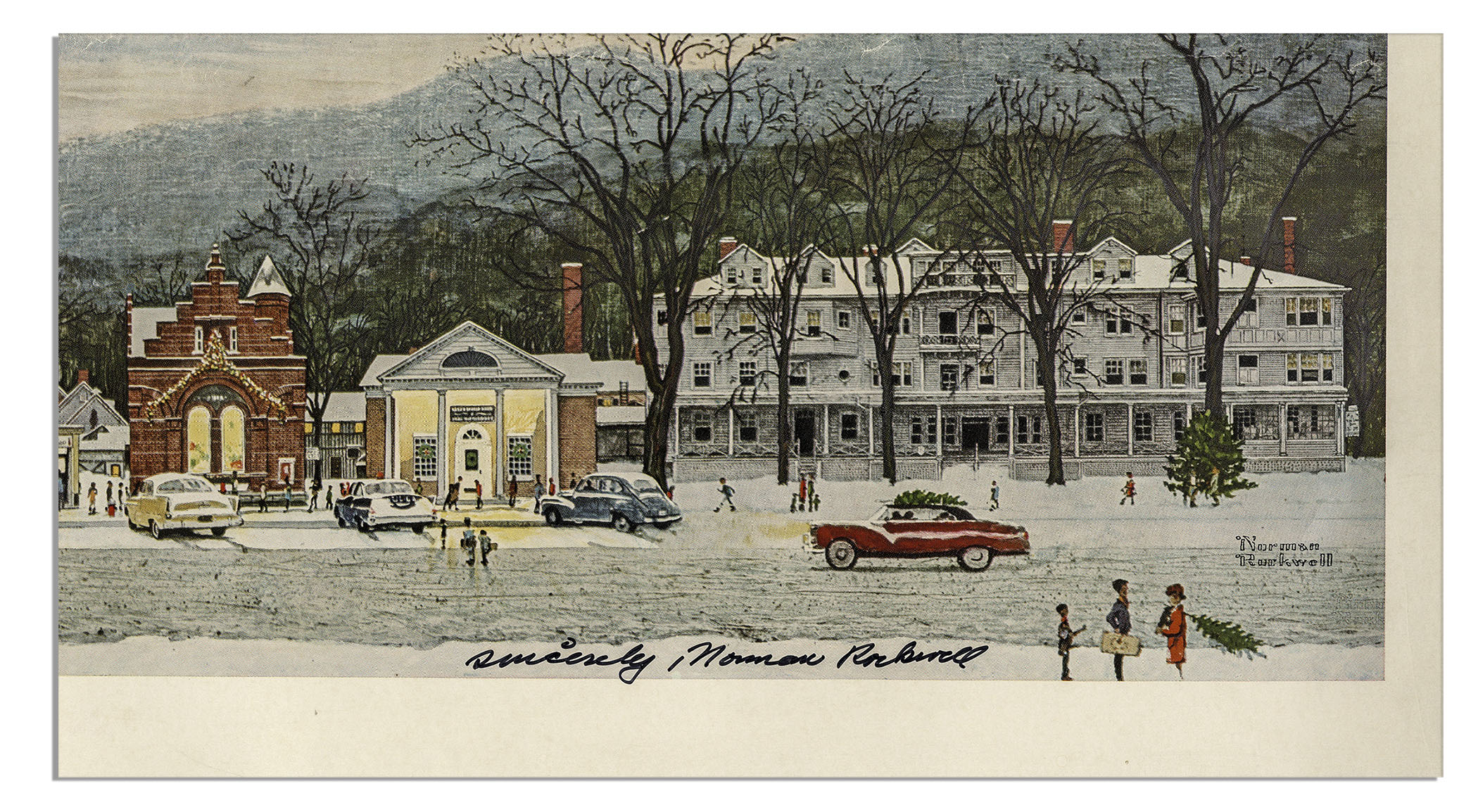 Lot Detail Norman Rockwell Signed Print ''Home For Christmas