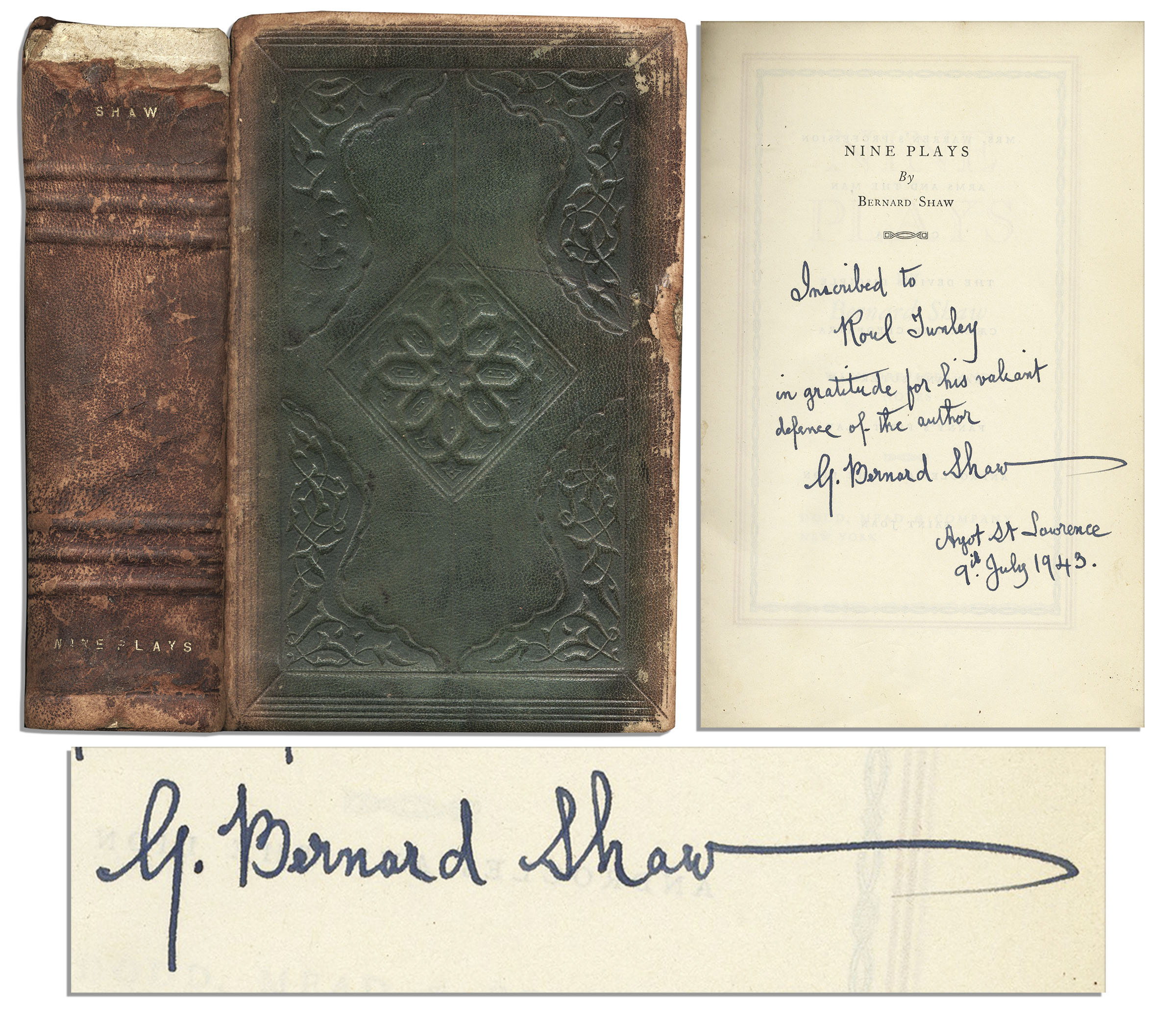 Lot Detail Bernard Shaw's ''Nine Plays'' Signed